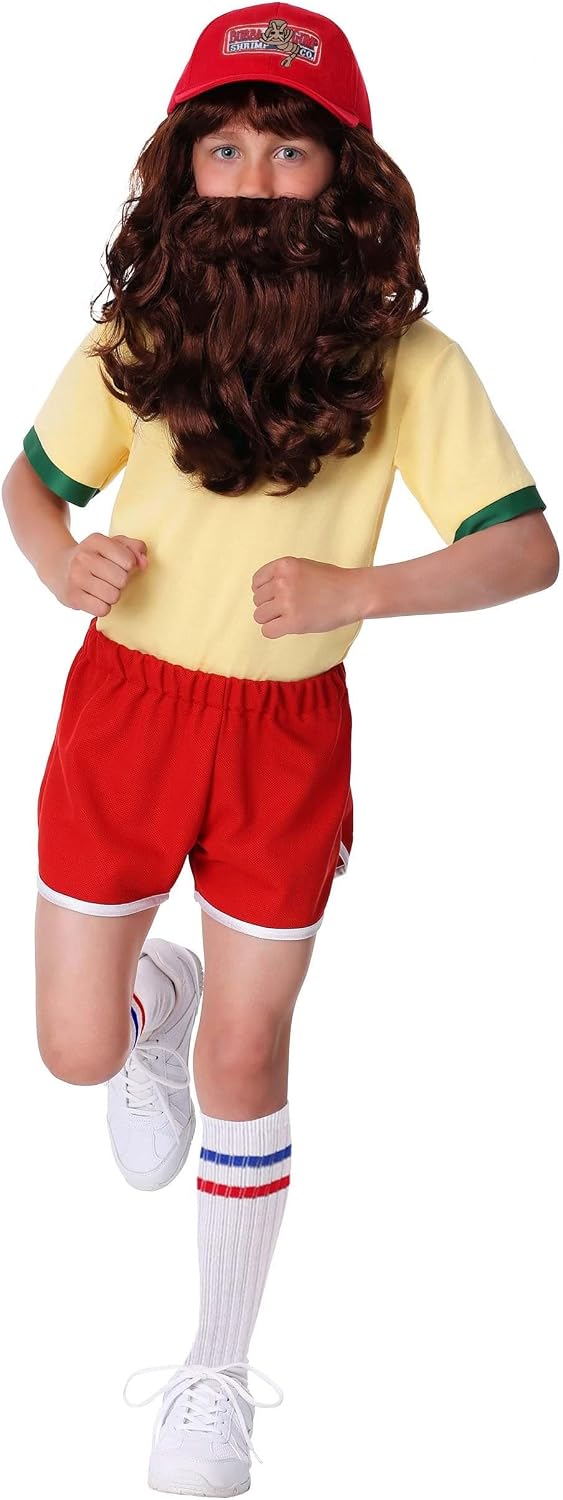 Running Forrest Gump Costume for Kids | Runner Halloween Outfit Includes Wig, Beard, and Bubba Gump Shrimp Hat
