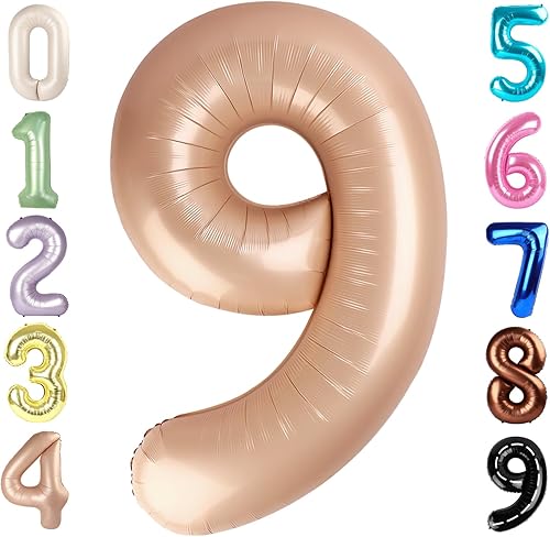 Miniatura 9 de Globos con el número 10 de 40 pulgadas, gigantes de papel de aluminio negro Mylar para decoraciones de cumpleaños, eventos, celebraciones,