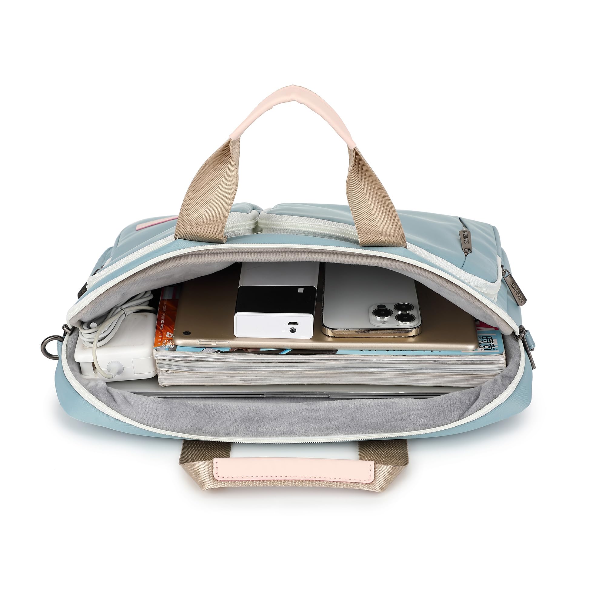 360° Protective 13" Laptop Shoulder Bag Sleeve Case (Azul Claro)