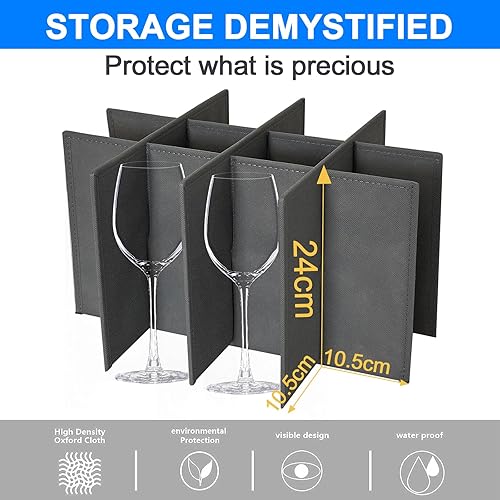Miniatura 7 de VERONLY Estuches de almacenamiento de copas, almacenamiento de cristalería con divisores -China Contenedores de almacenamiento de carcasa dura para