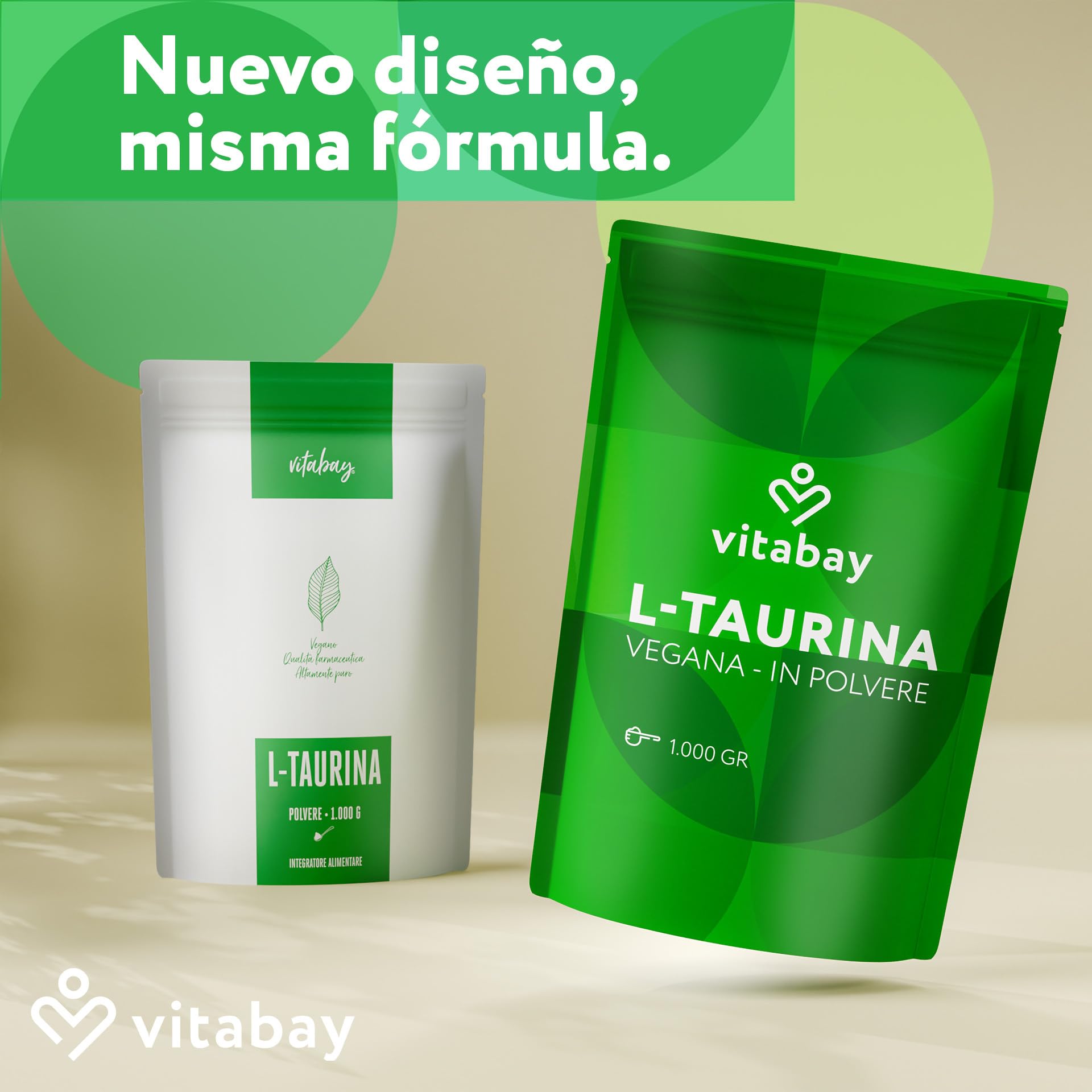 vitabay Taurina Polvere 1 kg – Taurina 6000 mg Taurina Vegan Polvere Senza Additivi – Taurina 1000 mg Taurina ad alto dosaggio Taurina Supplemento Taurina Taurina Polvere