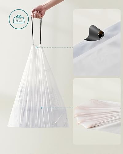 Miniatura 6 de SONGMICS Bolsas de basura compatibles con SONGMICS con sensor de movimiento de 13 galones, bolsas de basura con cordón para cocina, 20.5 x 36.2
