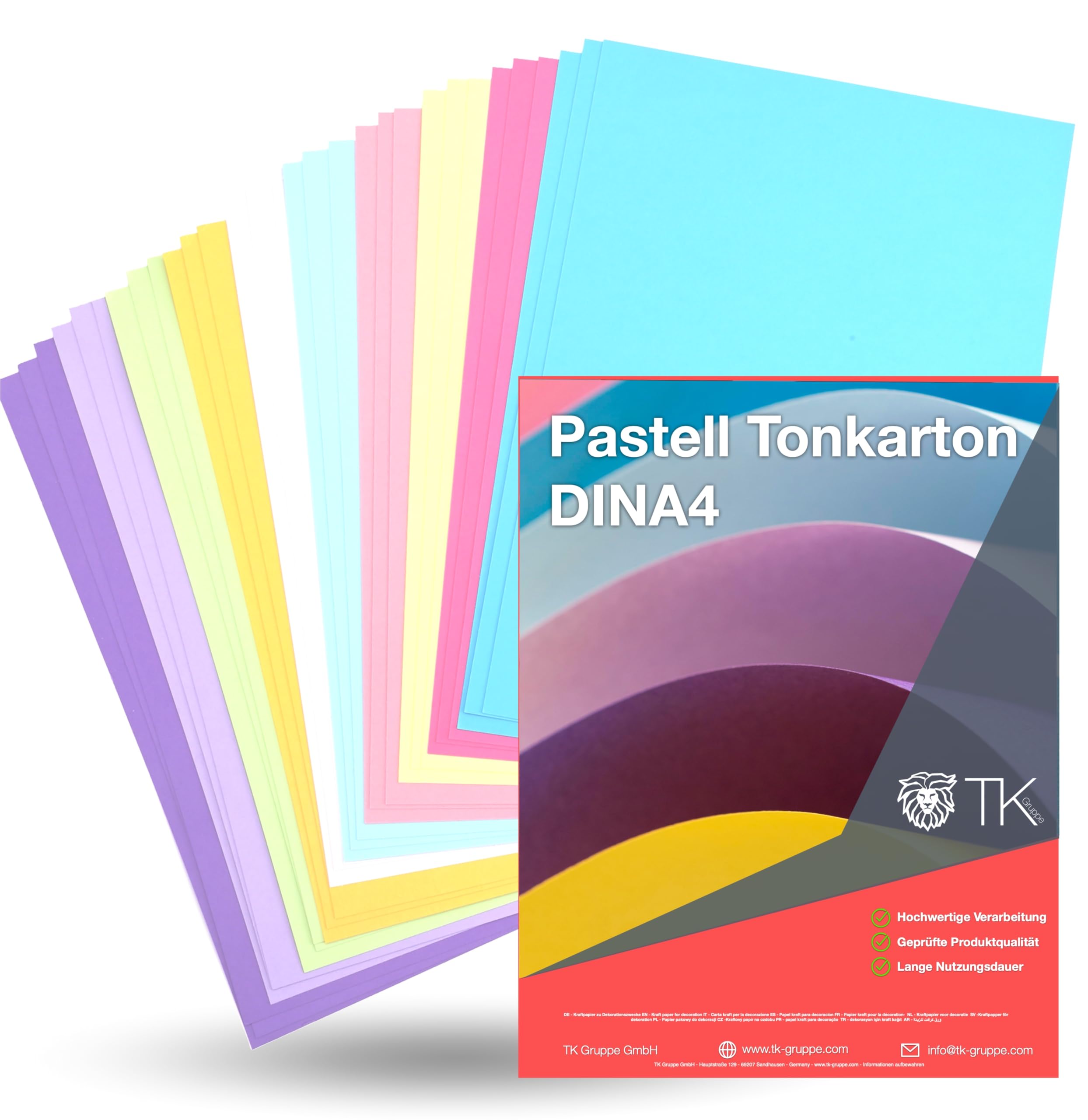 100 arkuszy - pastelowy papier kolorowy 230 g/m² - A4 papier do drukarki kolorowy - 100 arkuszy - do majsterkowania i tworzenia (Pastell, 1)