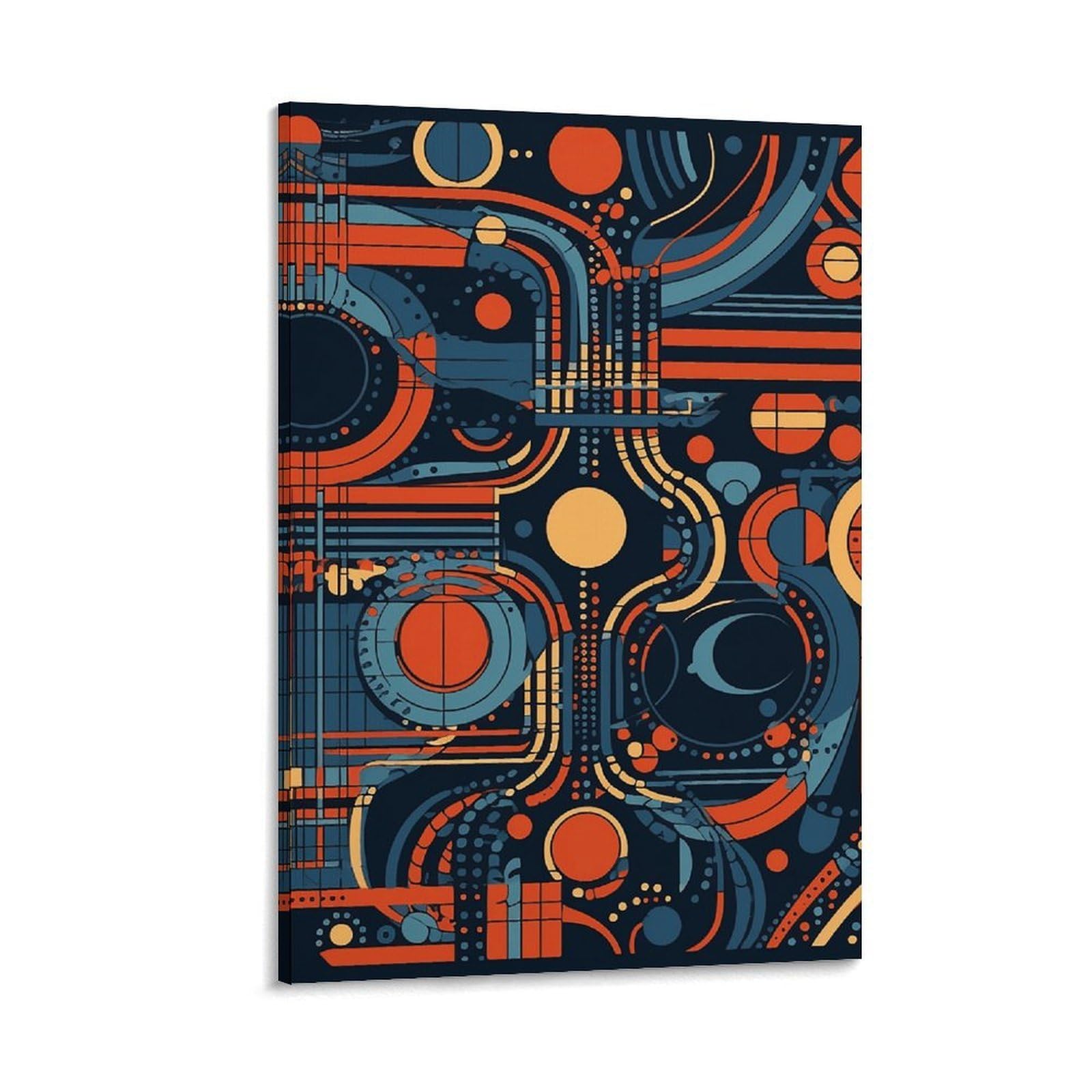 Canvas Wall Art for Living Room 16"x24" Modern Artwork Painting Pictures Hanging Canvas Prints Complex Patterns Aesthetic Wall Art for Bedroom Bathroom Office Wall Art Print Decor Complex Patterns Ca