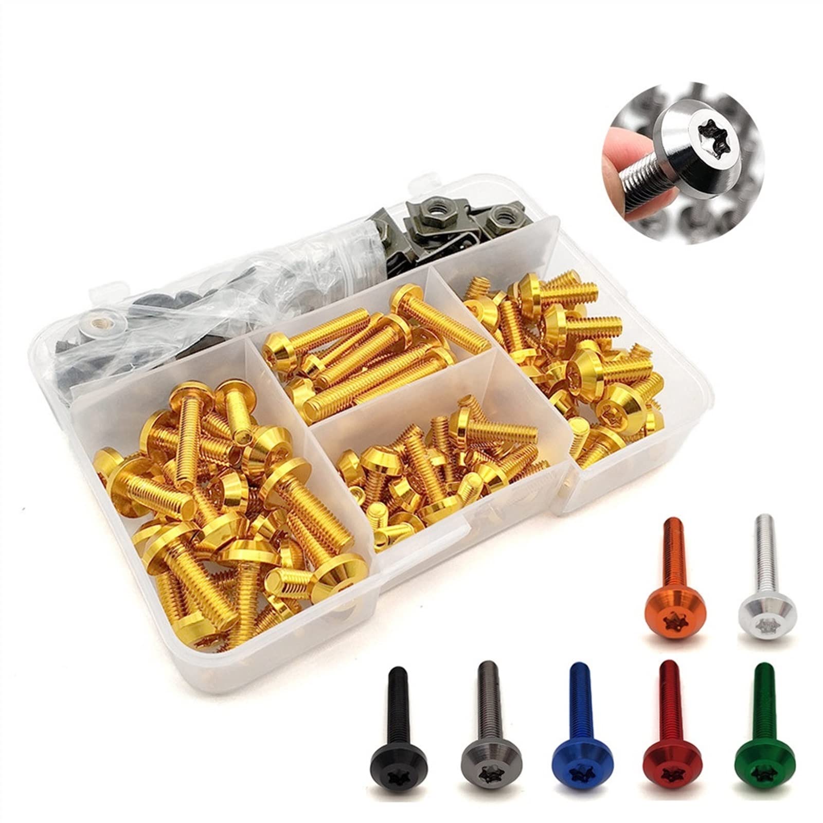 Vite sostituita Moto Carena Bullone Dadi Kit Corpo Viti Di Fissaggio Per Honda CBR250R ST1300 ST300 CBR650R CB650R 125R CBR900RR VFR1200(Silver)