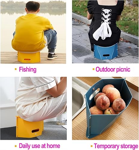 Miniatura 5 de Taburete plegable portátil, ligero, plegable, para campamento, senderismo, sillas de viaje plegables pequeñas para pesca, senderismo, excursiones,