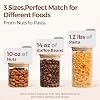 Contenedores de almacenamiento de vidrio ComSaf para despensa (0.7Qt/1.2Qt/1.6Qt) set de 6, cuadrados | Contenedores de vidrio con tapas, frascos de cocina, tarros para despensa, tapa de bambú con sello de silicona, para harina, cereal, té, libre de BPA 5