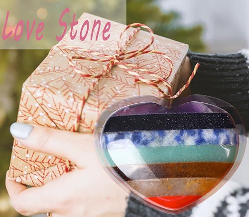 Miniatura 5 de MAIBAOTA Corazón de cristal de 1.772 in, cristales curativos grandes, piedra de amor, piedra natural de reiki, regalos para mamá, día de la madre,