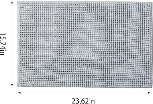 Miniatura 6 de Tapete de baño, felpilla de lujo, súper suave, absorbente, antideslizante, de secado rápido, tapete de baño con parte trasera de goma lavable a