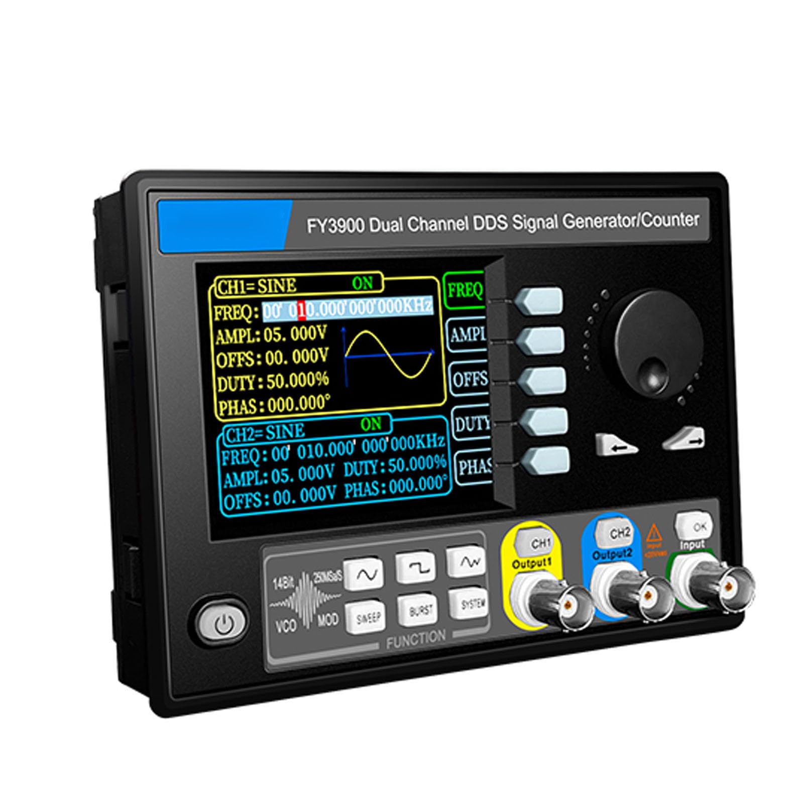Garosa Generador de Señal de Doble Canal, Pantalla LCD de 3.2 Pulgadas