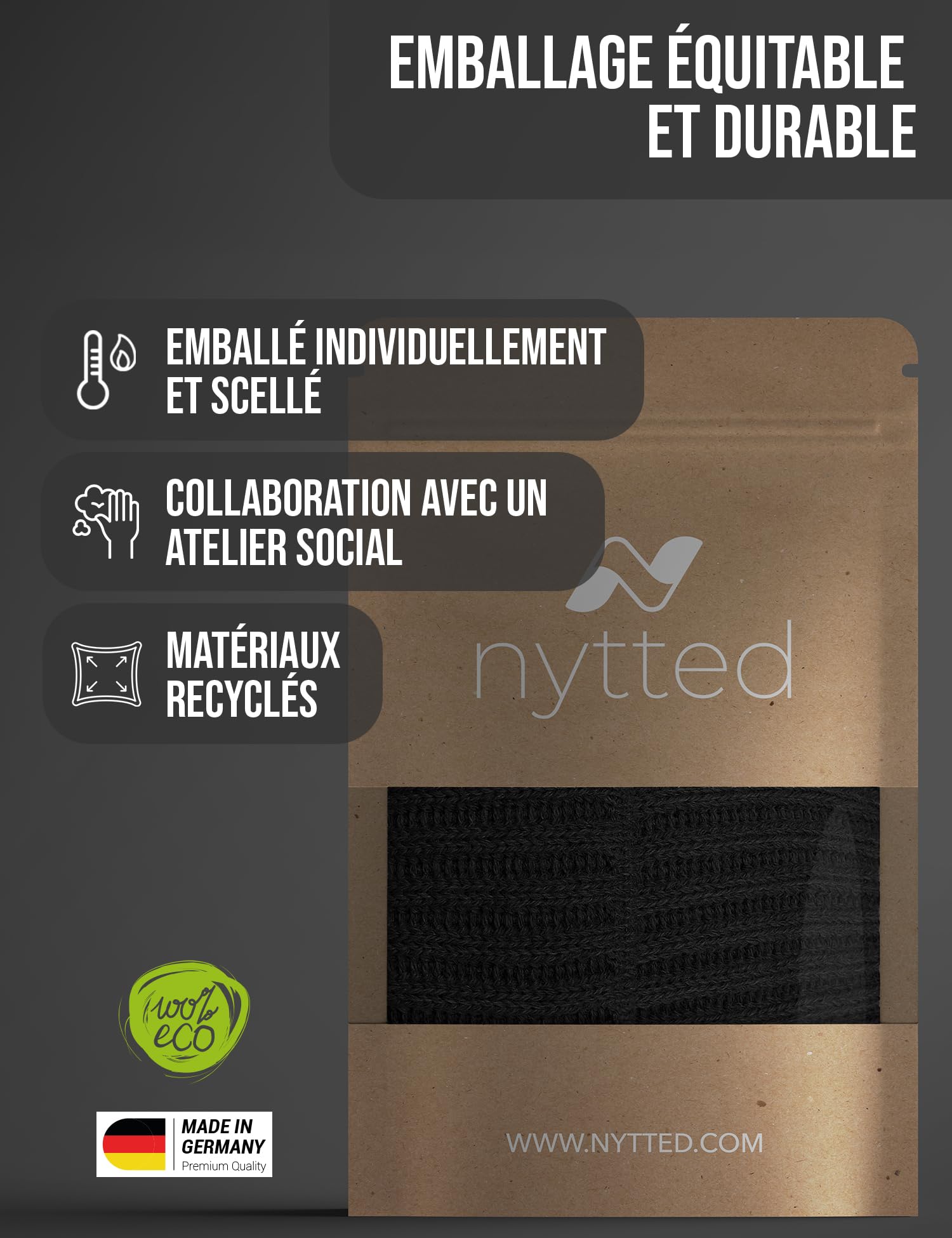 NYTTED® Bonnet en Laine Vierge Cousteau pour Homme et Femme | 100% Laine Vierge | Chaud, Doux & Extensible | Tricot d’Hiver Premium et Respirant