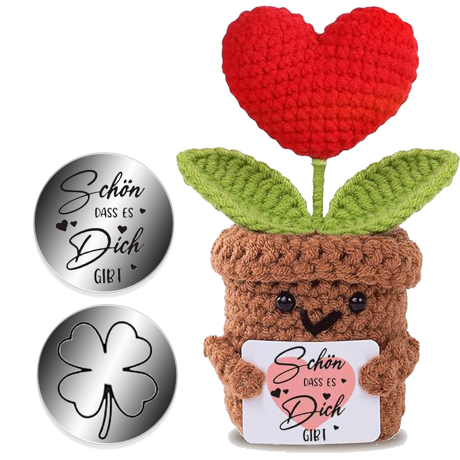boluoboluomi Geschenke für Frauen-Schön dass es Dich gibt,Geschenke zum Muttertag,Sonnenblume Deutsch Glücksbringer,Beste Freundin Geschenke für Abschiedsgeschenk Kollegin,Ruhestand Geschenk