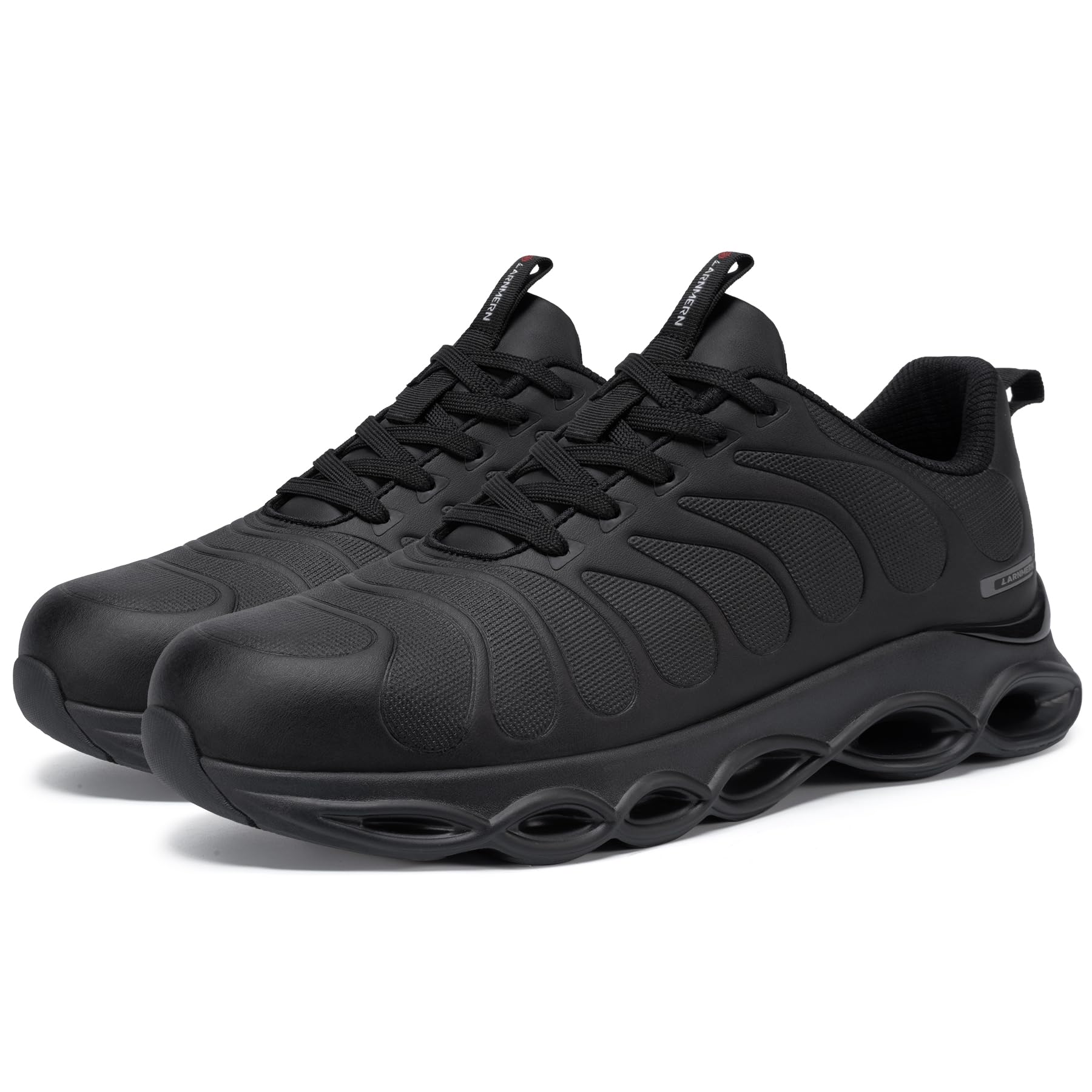LARNMERN Zapatos de Seguridad para Hombre Amortiguación Cómodo Impermeable Ligeras Moda Punta de Acero Anti-Impacto Zapatillas de Seguridad