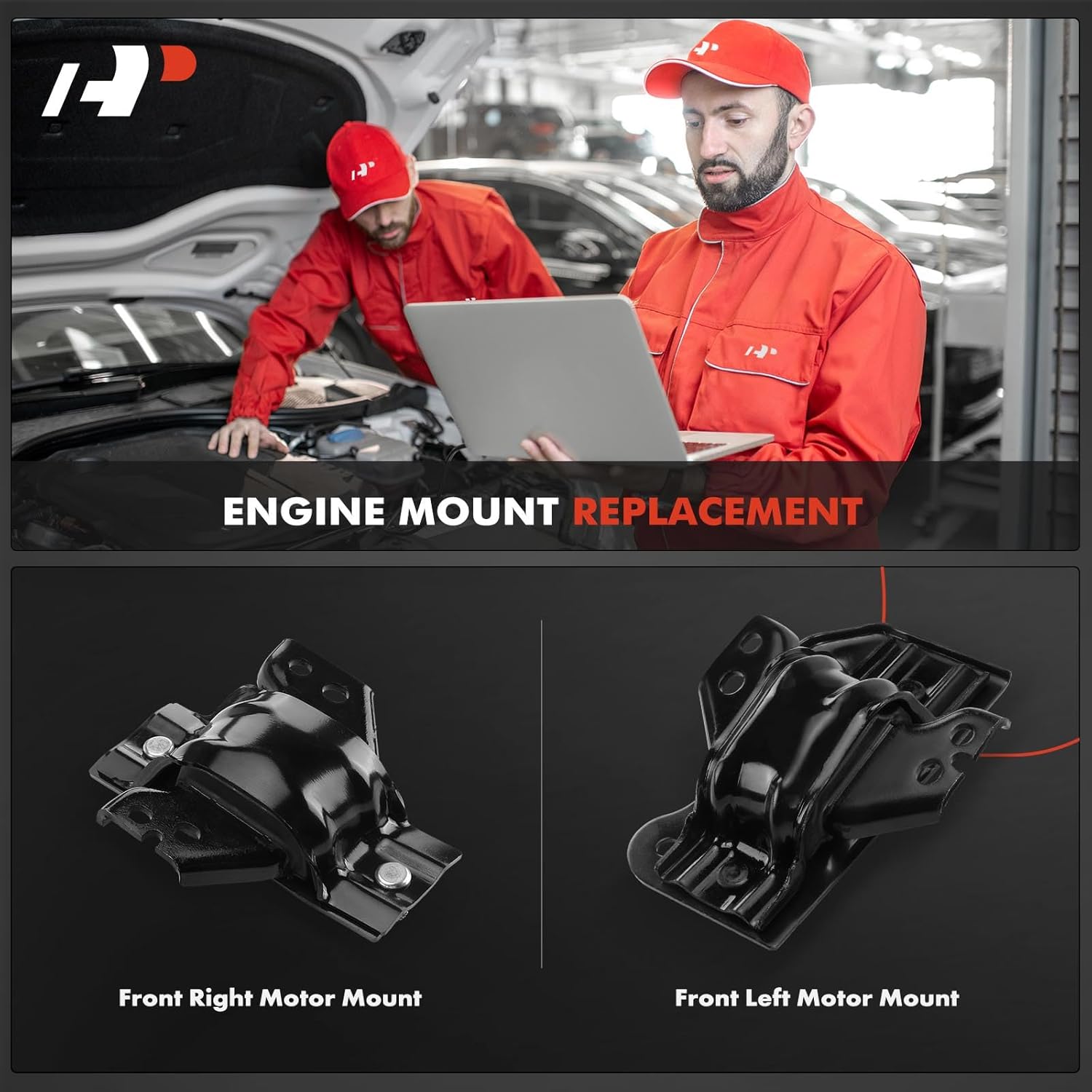 A-Premium 2PCS Front Left Right Engine Motor Mount Kit Compatible with Ford F-250 Super Duty, F-350 Super Duty 2003-2004, F-450 F-550 Super Duty, Excursion, 6.0L, Replace# 4C3Z6038A, 3C3Z6038AB