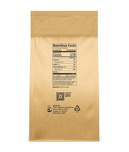 Miniatura 11 de Pure Original Ingredients Mijo descascarado (3 lb) de grano entero, descascarado y listo para cocinar, sustituto saludable del arroz