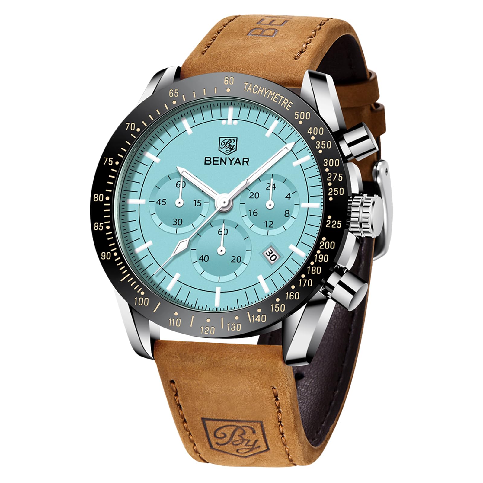 Mens Watches Quartz Analog Chronograph Waterproof Wrist Watches for Men Fashion Business Work Casual Sport Dress Watch with Calendar