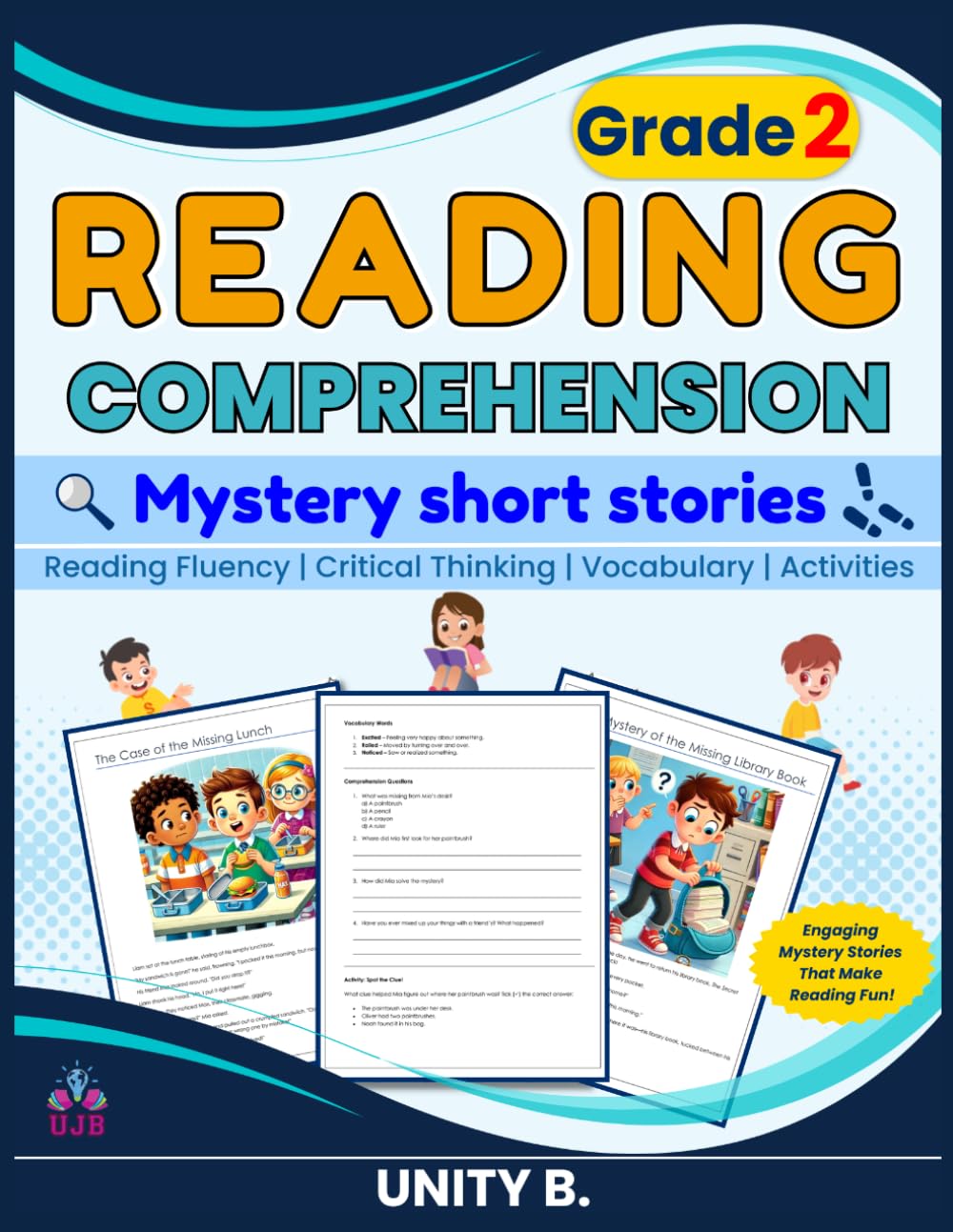 Mystery short stories for Grade 2 Comprehension: Reading Book for 2nd graders (UJB Grammar Skills)