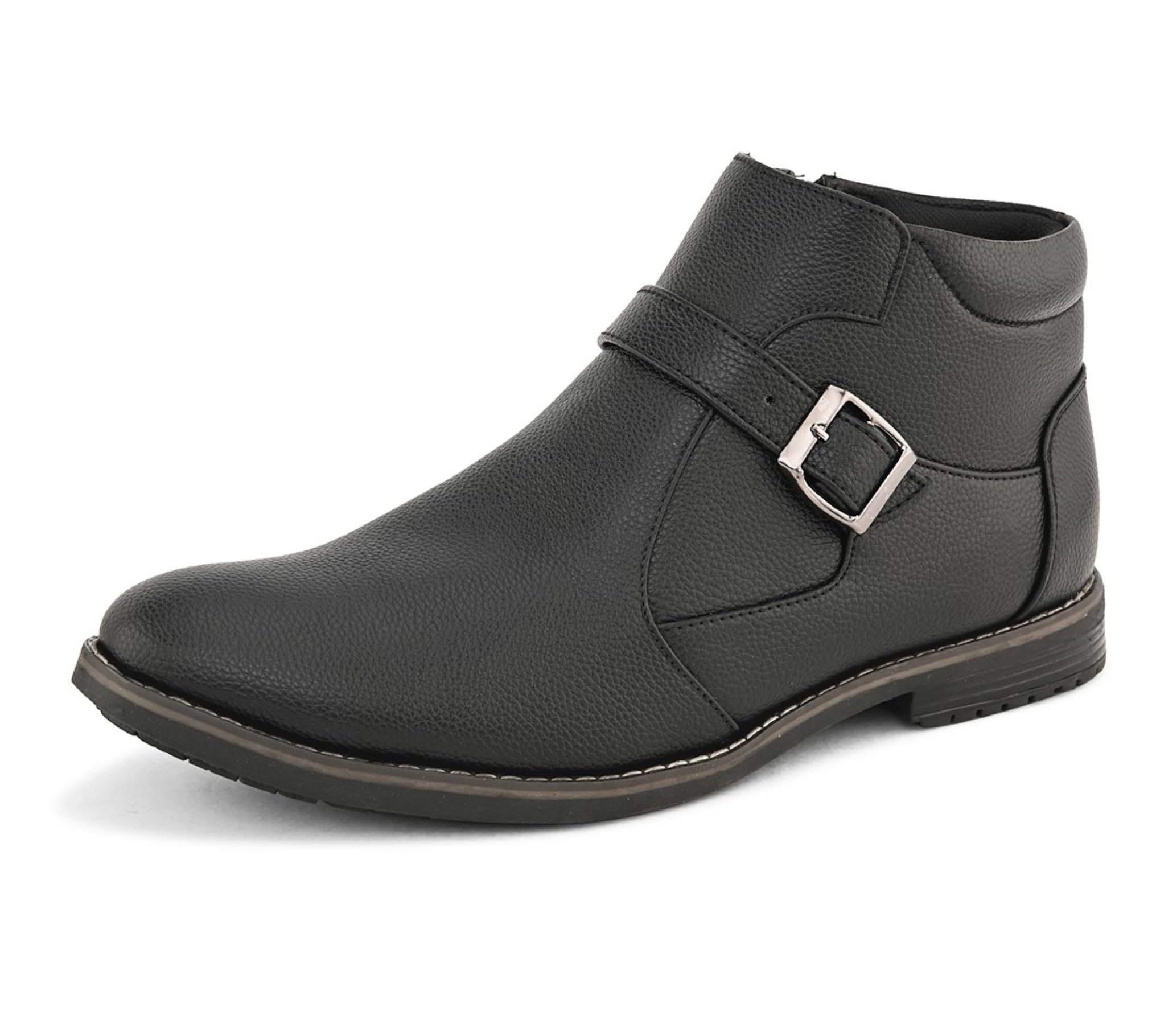 FENTACIA Mens Black Faux Leather Biker Chelsea Boots - 8 UK (B0CM98T6RW) Amazon Price History, Amazon Price Tracker
