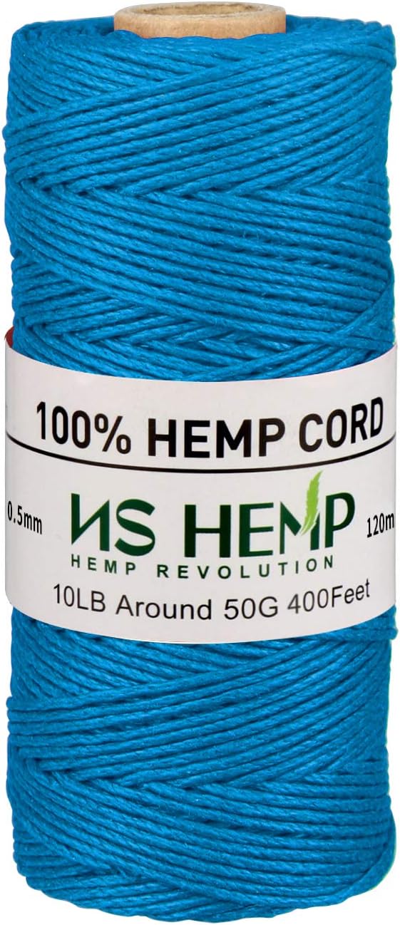100% Hemp Cord, Jewelry Making, 0.5mm, 120 Meters (400feet) (26 Natural)
