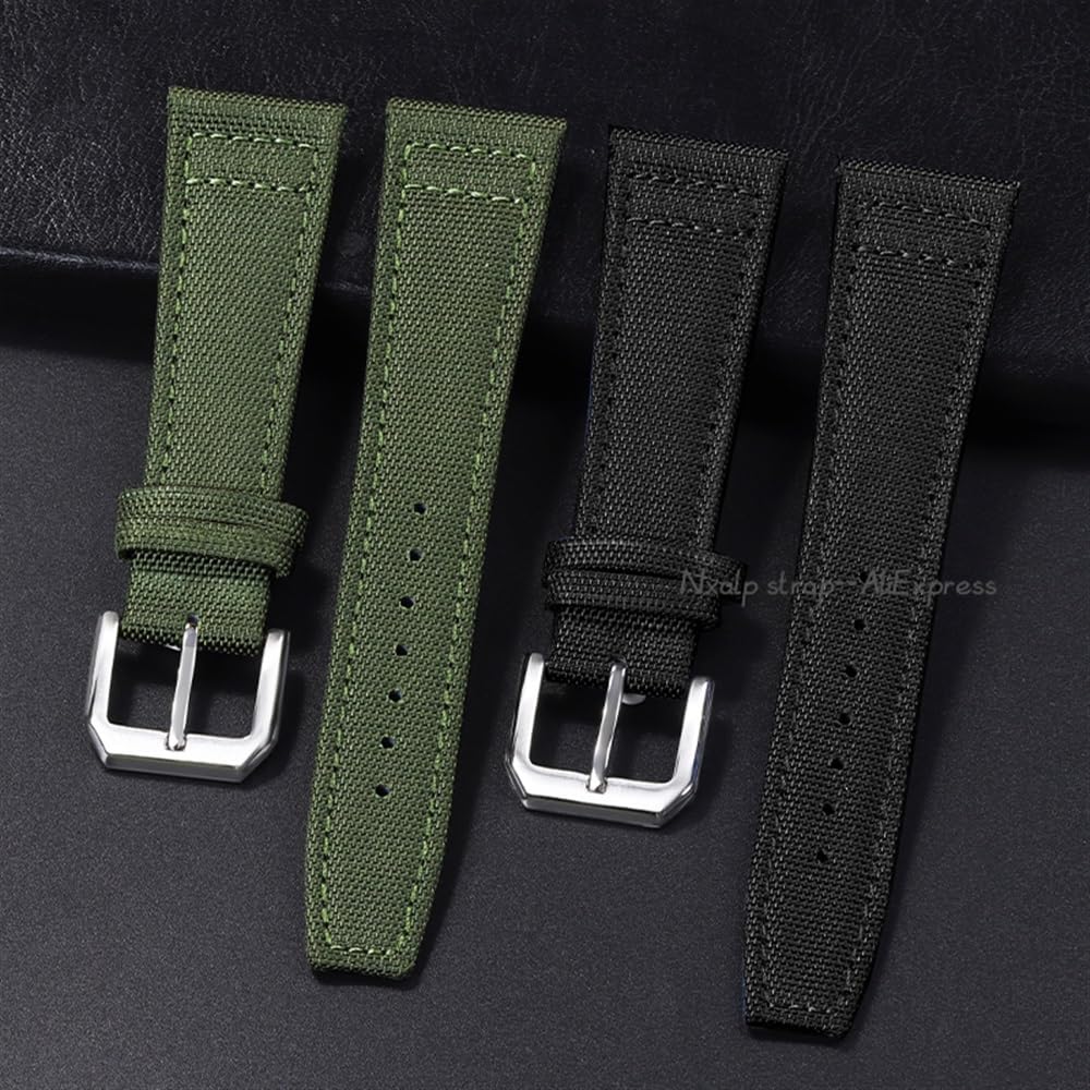 Bracelet de montre en nylon tissé, Bracelet de montre en nylon 20mm 21mm 22mm bracelet de montre en toile bracelet de montre en tissu boucle pliante boucle ardillon bracelet de remplacement en cuir ny