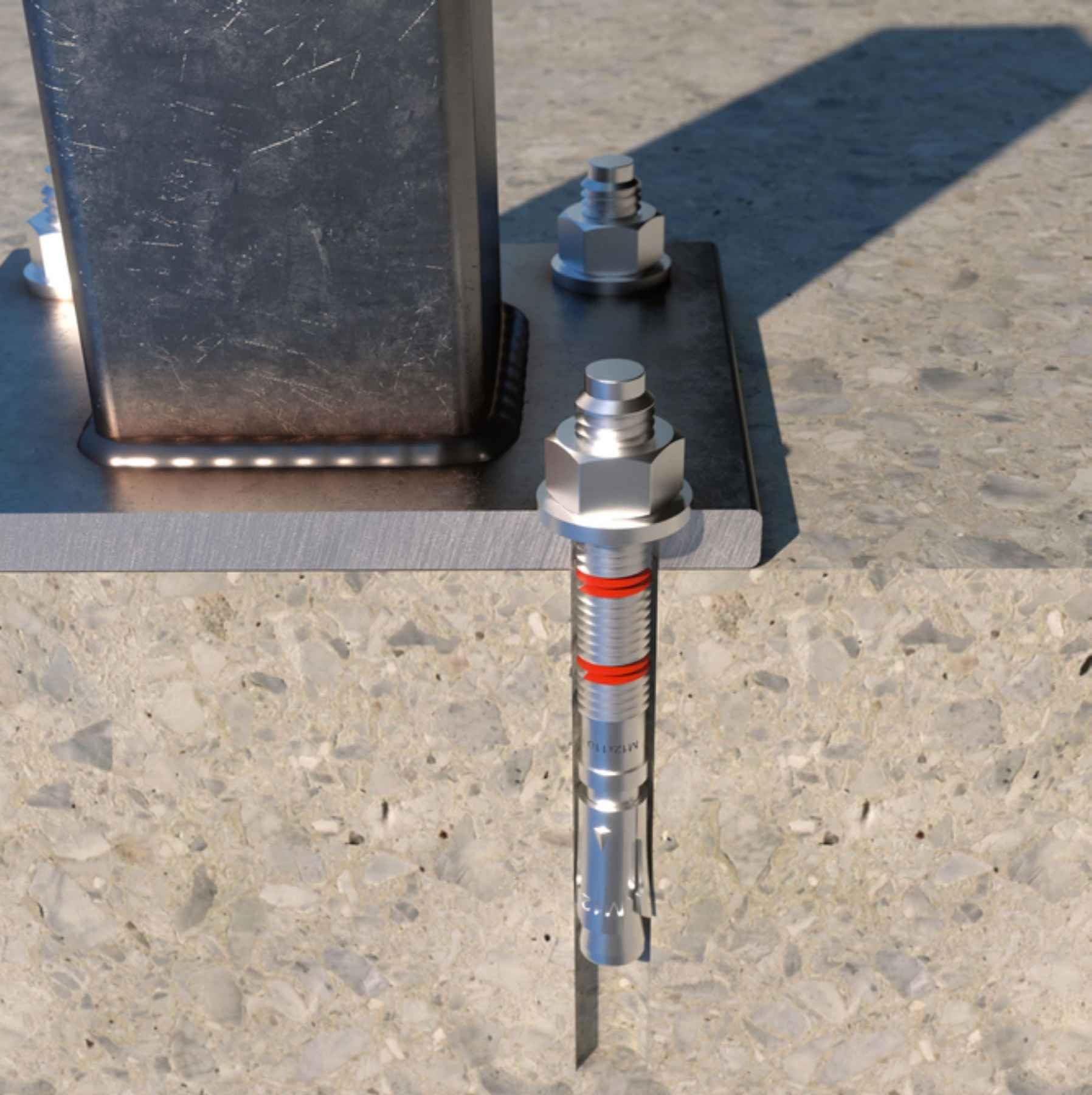 SCREW REBEL Bolzenanker M6x60mm – 200 Stück - Schwerlastanker für ungerissenen Beton – ETA-Zulassung Option 7 - SW10 - Keilanker Ankerbolzen Schwerlastdübel Industriequalität verzinkt