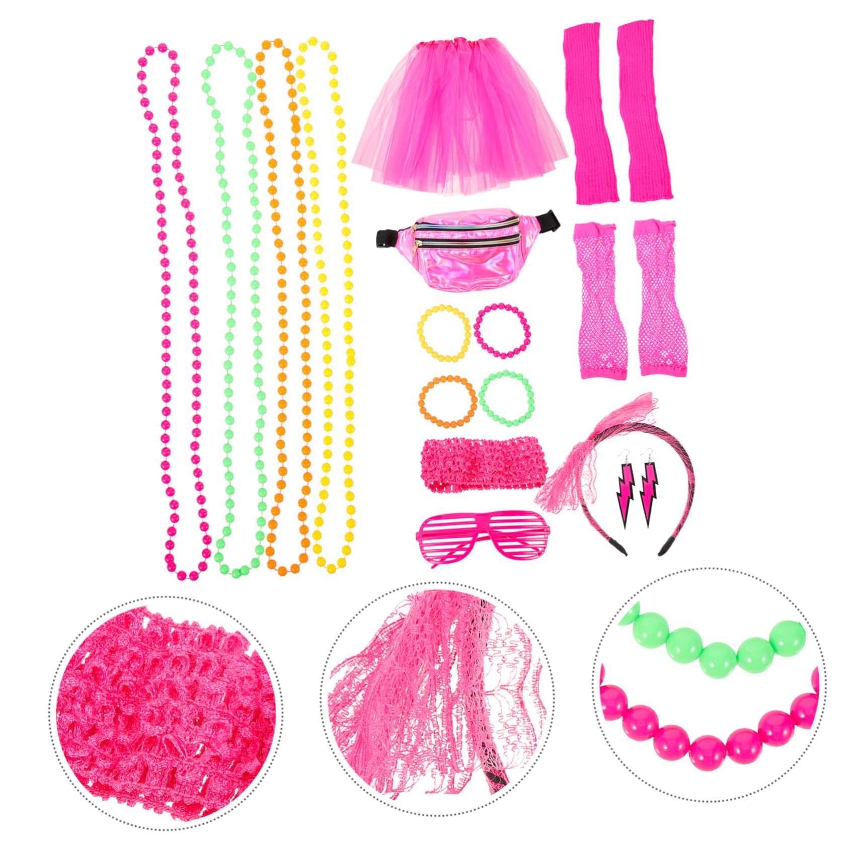 Accessoires de Costumes Années 80 pour Femmes, Ensemble 1 Set Rétro
