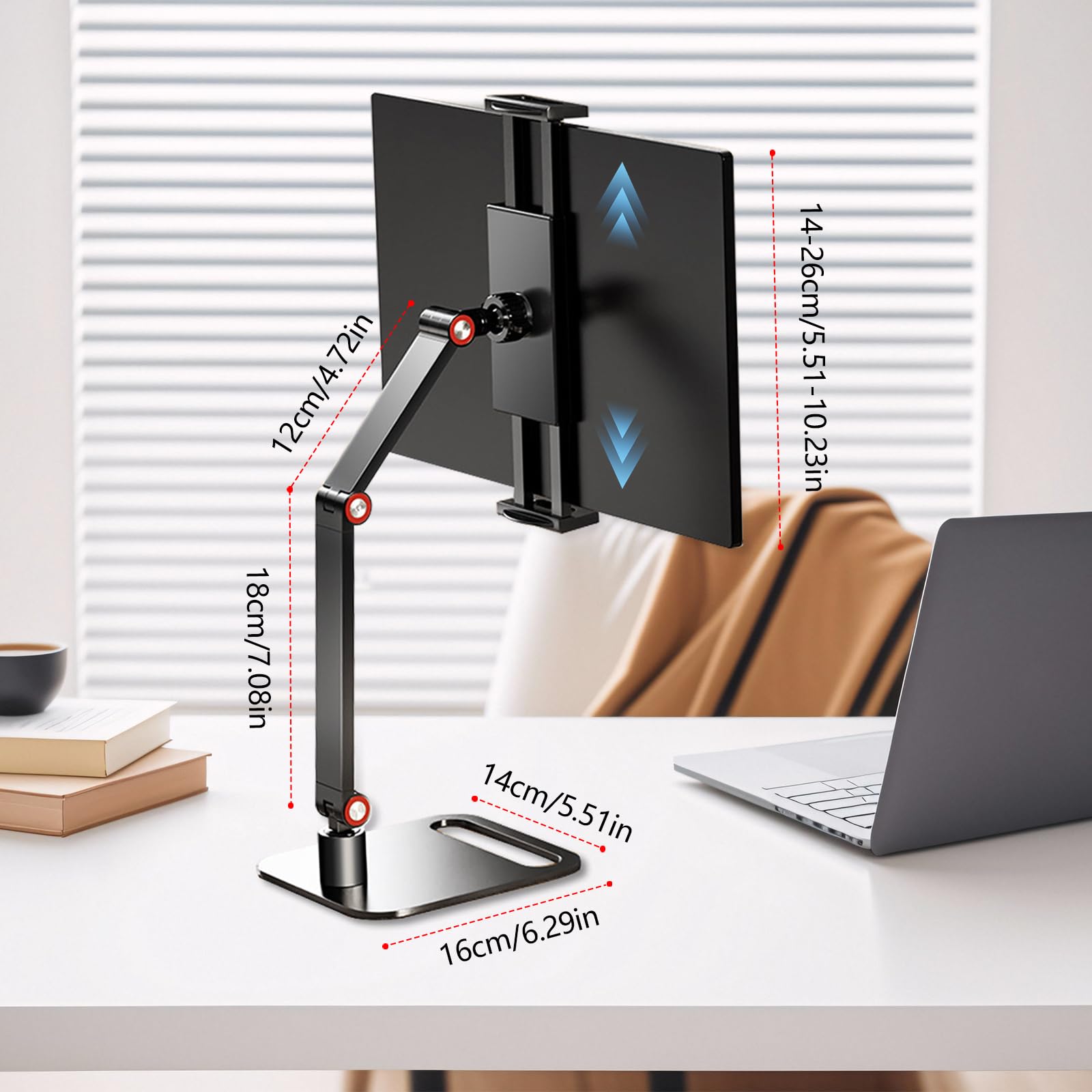 Supporto Monitor Portatile 12-17,3" Universale Estensibile Telefono Cellulare Tablet Tavolo Girevole 360° Regolabile