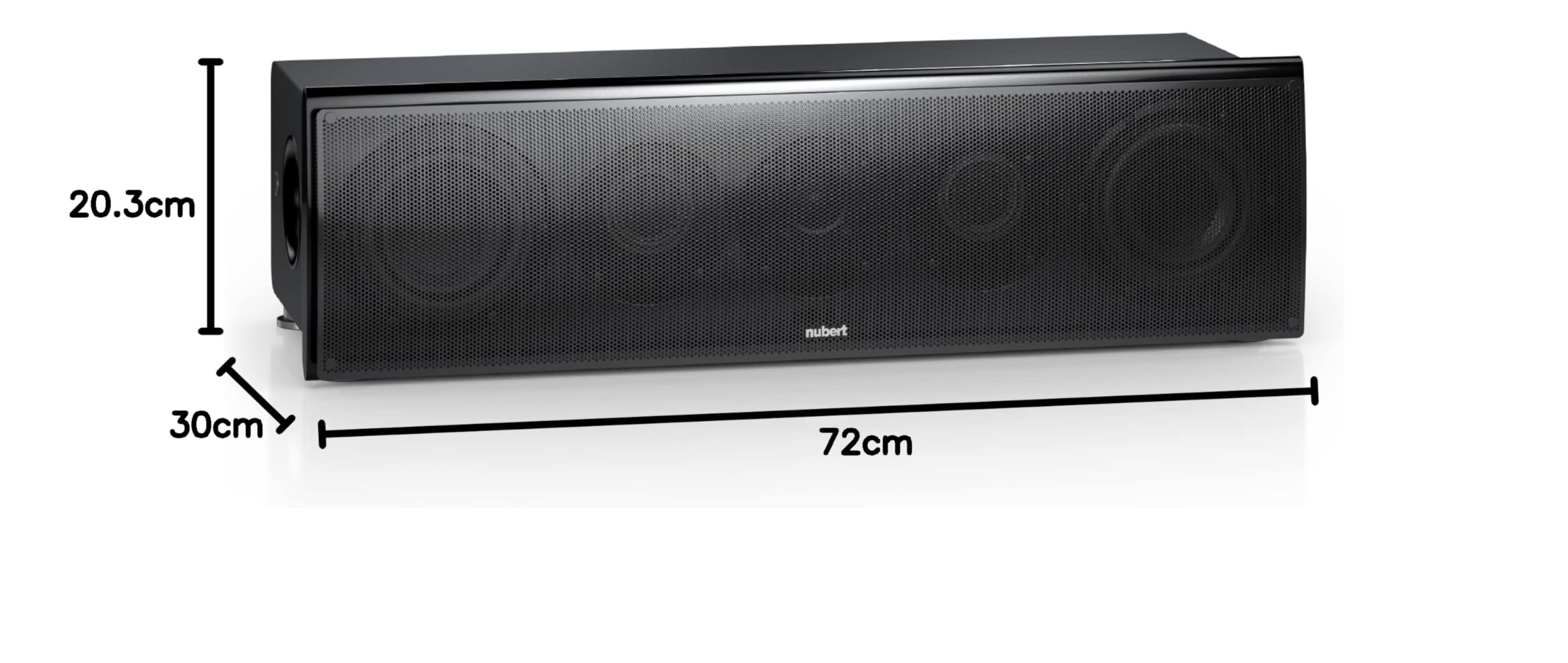 Nubert nuVero 70 | Schwarzer Centerlautsprecher | 1 Stück Kompaktlautsprecher | Lautsprecher für Heimkino & Musikgenuss | Stimmen auf höchstem Niveau | Passive Centerbox 3 Wege Technik Made in Germany