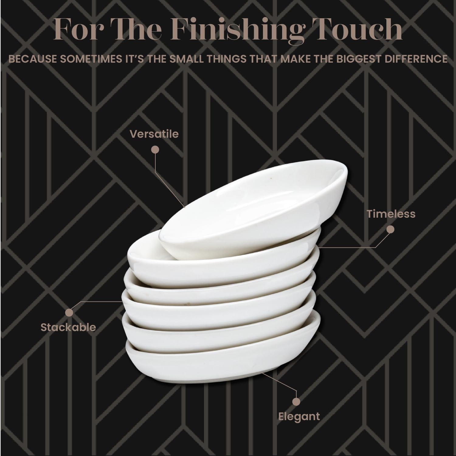 Vikko Mini White Plate for Butter or Sauce, 3.4 Inch Small White Porcelain Plate Set of 4, Dishwasher Safe