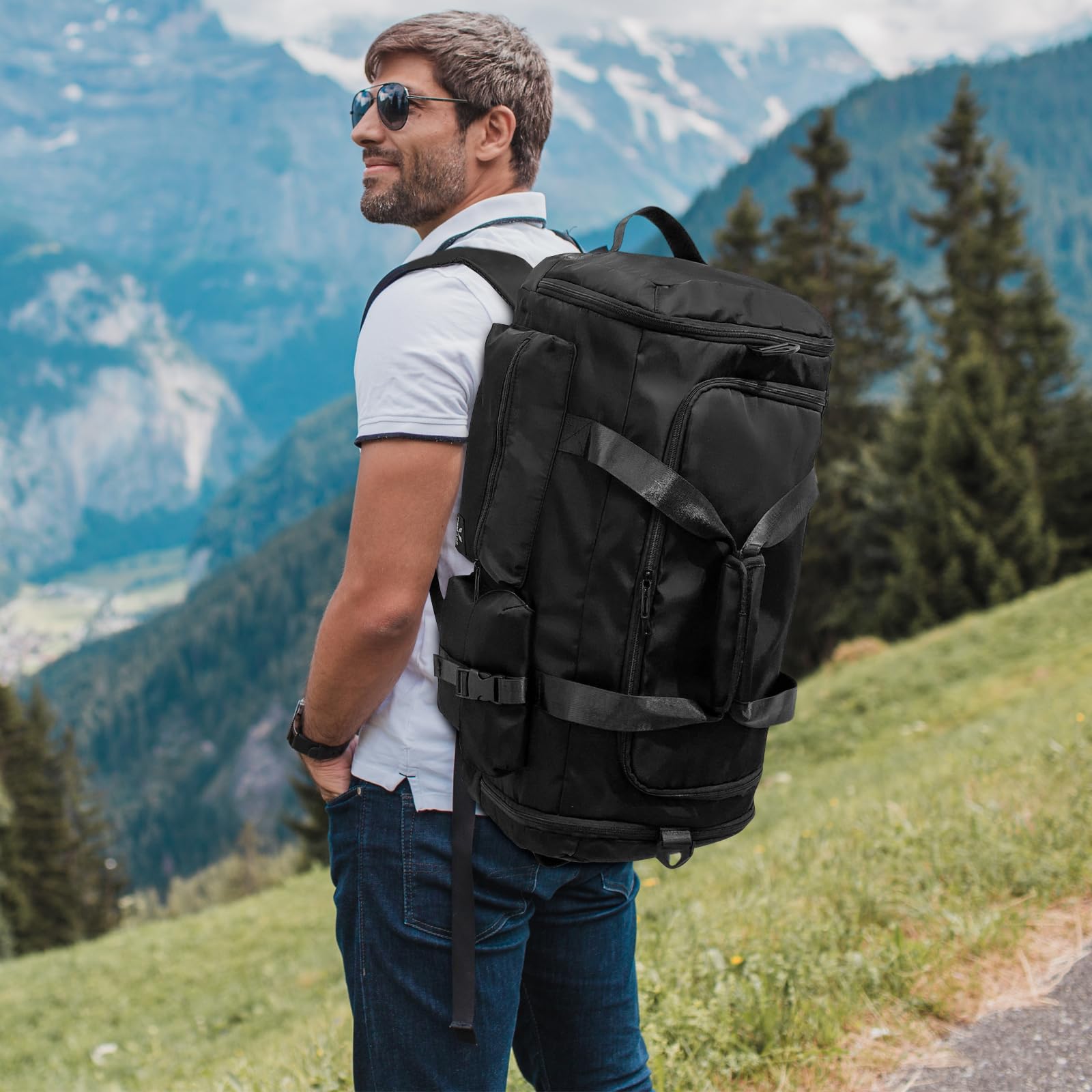 Suweir Borsone Palestra, 65L Borsa da Viaggio con Scomparto per Scarpe e Tasca Bagnata