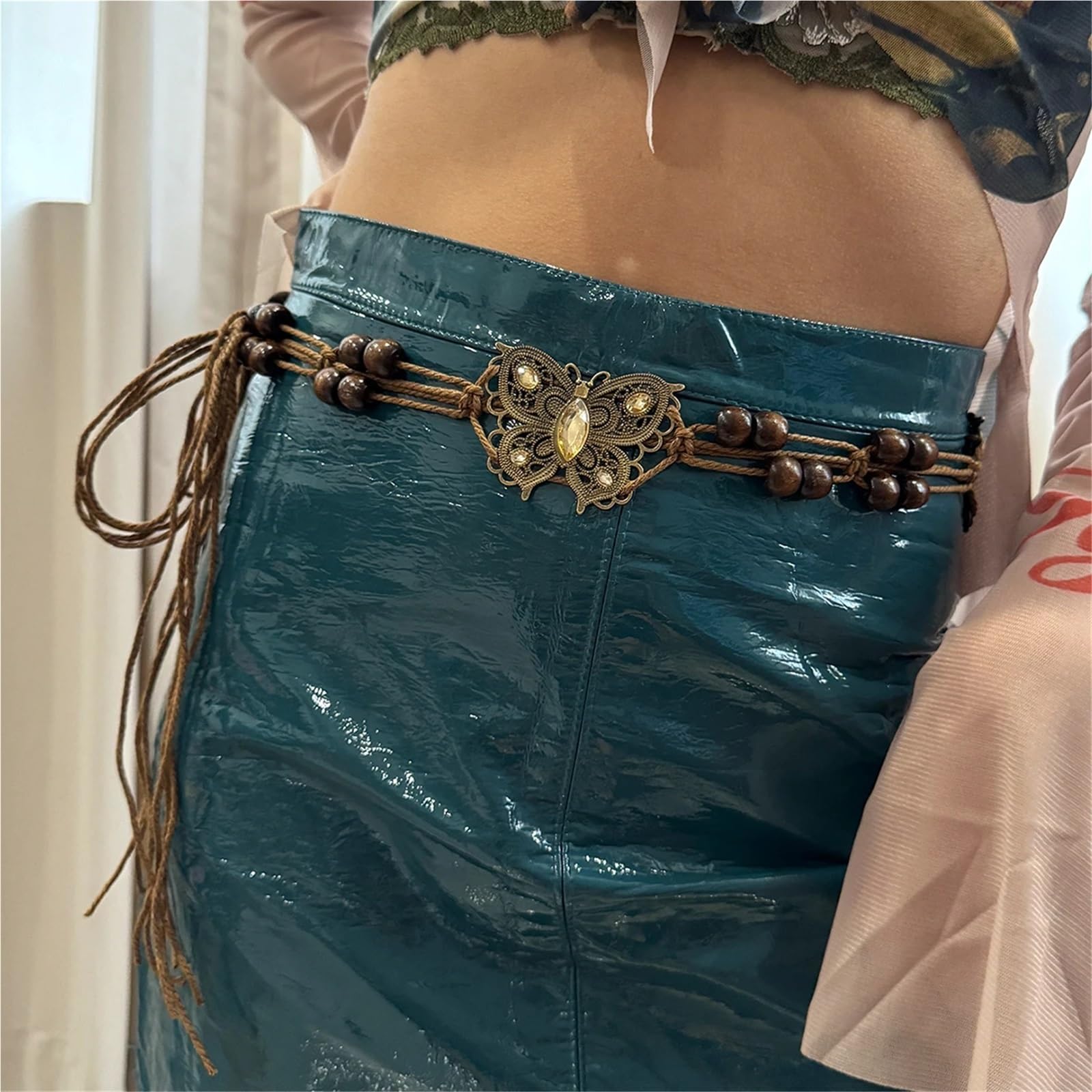 Générique Ceinture à nœud tressée à la main for femmes, accessoires d'été décontractés en tissu