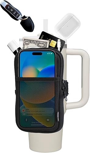 Bolsa para botella de agua para Stanley Quencher Adventure IceFlow de 20 onzas, 30 onzas, 40 onzas, soporte antideslizante para teléfono, accesorios