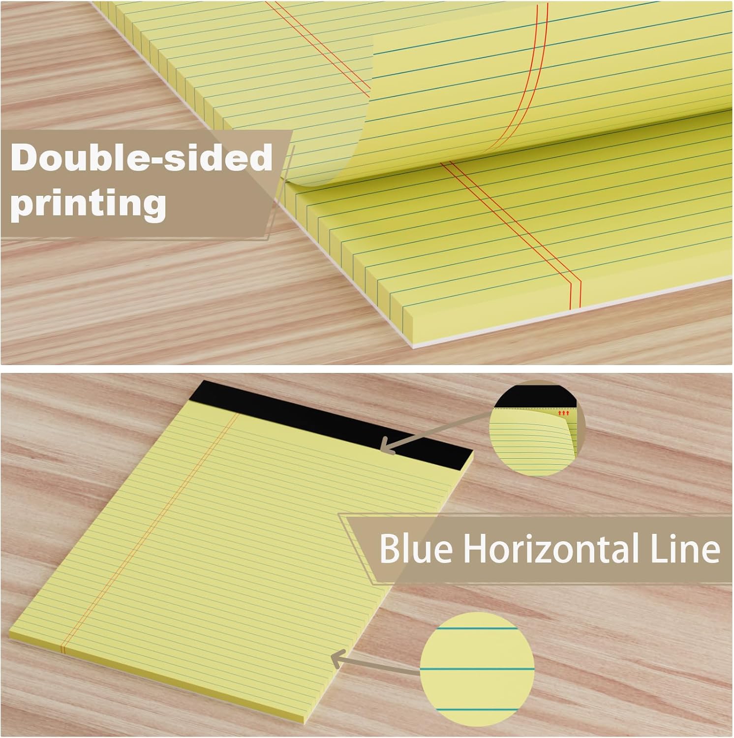 12 Pack Yellow Legal Pads 8.5 x 11.75 College Ruled Yellow Note Pad Narrow Ruled 30 Sheets Notepads Perforated Writing Pad Clear Print 8x11 Legal Pads Pads of Paper - Image 6