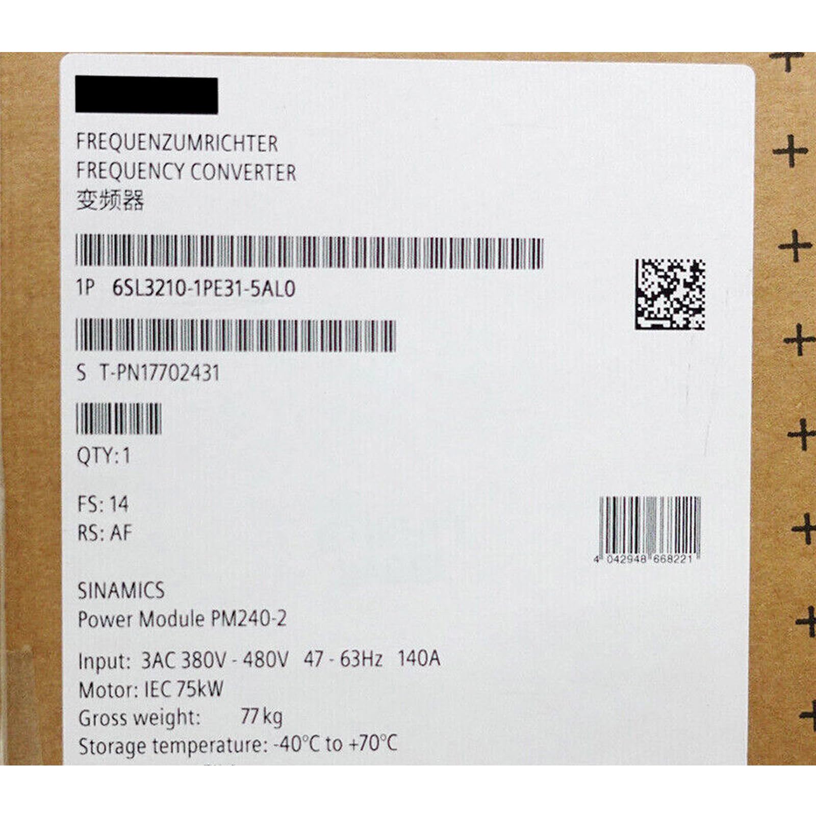 Amazon.com: BXNXLX 6SL3210-1PE31-5AL0 6SL32101PE315AL0 New in Box