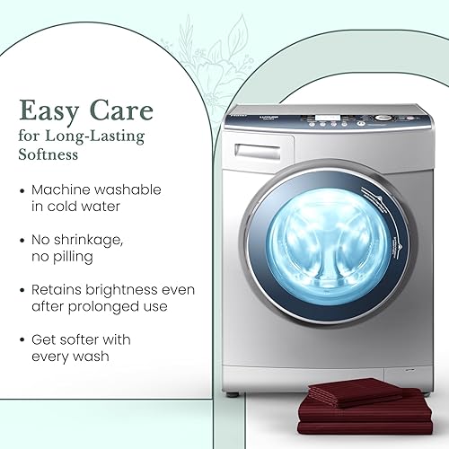 Miniatura 9 de Feather & Stitch - Juego de sábanas de damasco de 500 hilos, 100 % algodón, suaves, transpirables, 4 piezas de 18 pulgadas de profundidad, tejido de