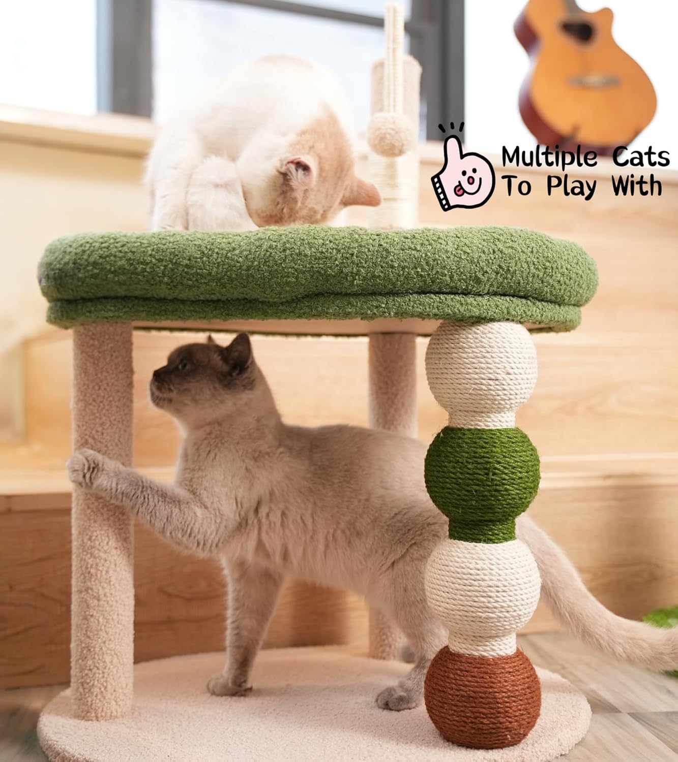 Cat Scratching Post, 28.35" H(72cm) Cat Tree/Cat Tree Tower with Cat Bed, Scratching Posts for Indoor Cats with one Plush Ball Toy, Small Cat Tree for Kittens/Cats Playing (28 in Cat Tree)