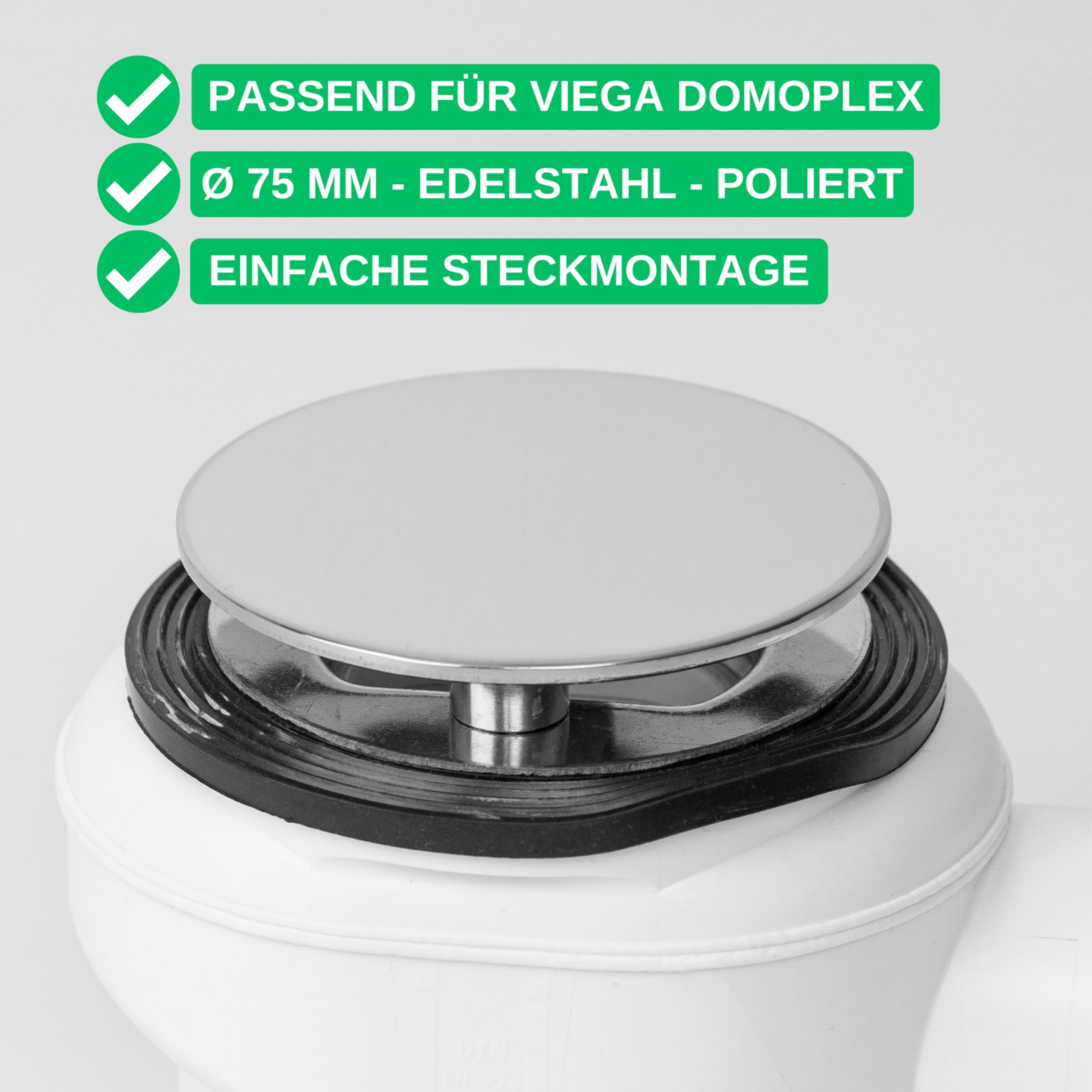 Viega Abdeckhaube Domoplex 75mm - Chrom Mit 52mm Ablauf