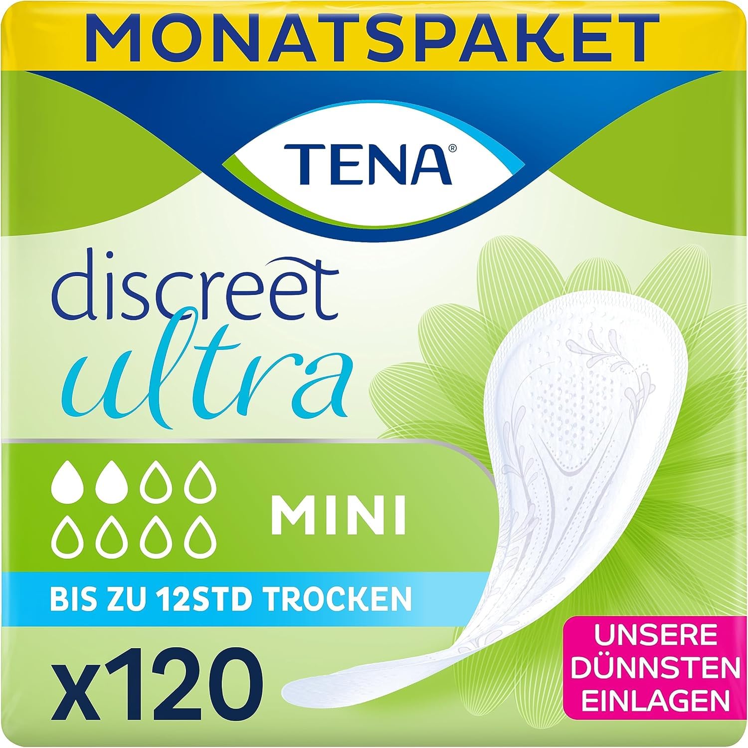 TENA Lady Discreet Lot de 120 serviettes d'incontinence pour femme