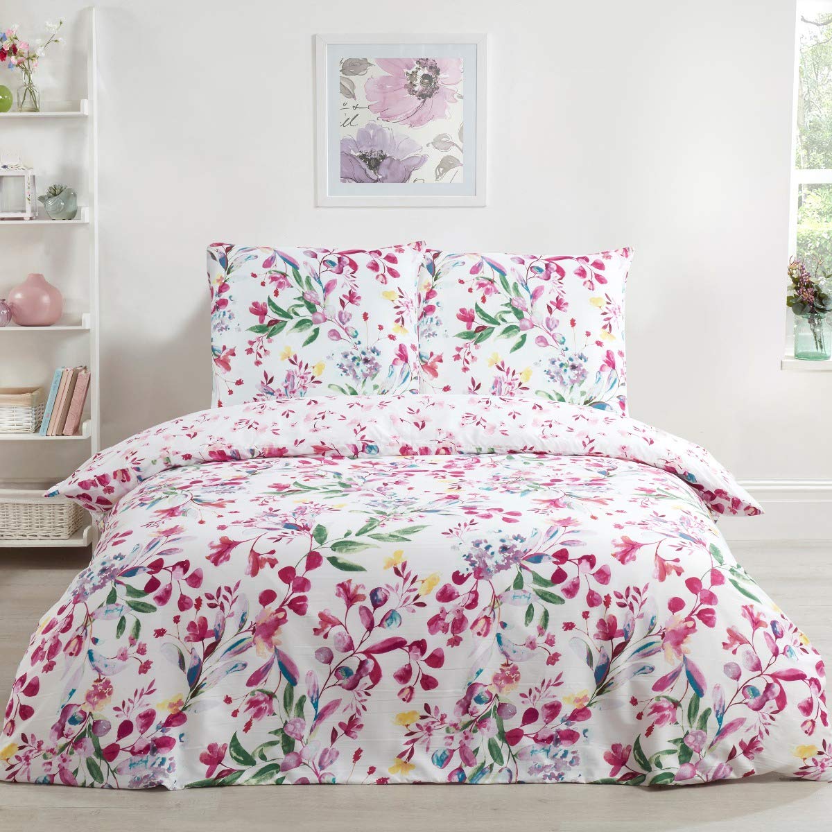 Aquarell Tiere Bettwäsche Set - Mikrofaser Bettbezug Mit Schwanen-Muster 155x220cm