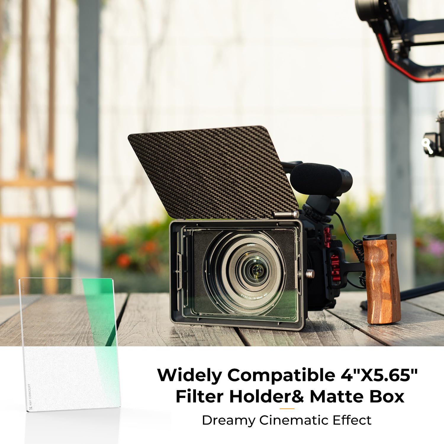 K&F CONCEPT 4 x 5.65" Square Black diffusion 1/8 Filter - Image 2