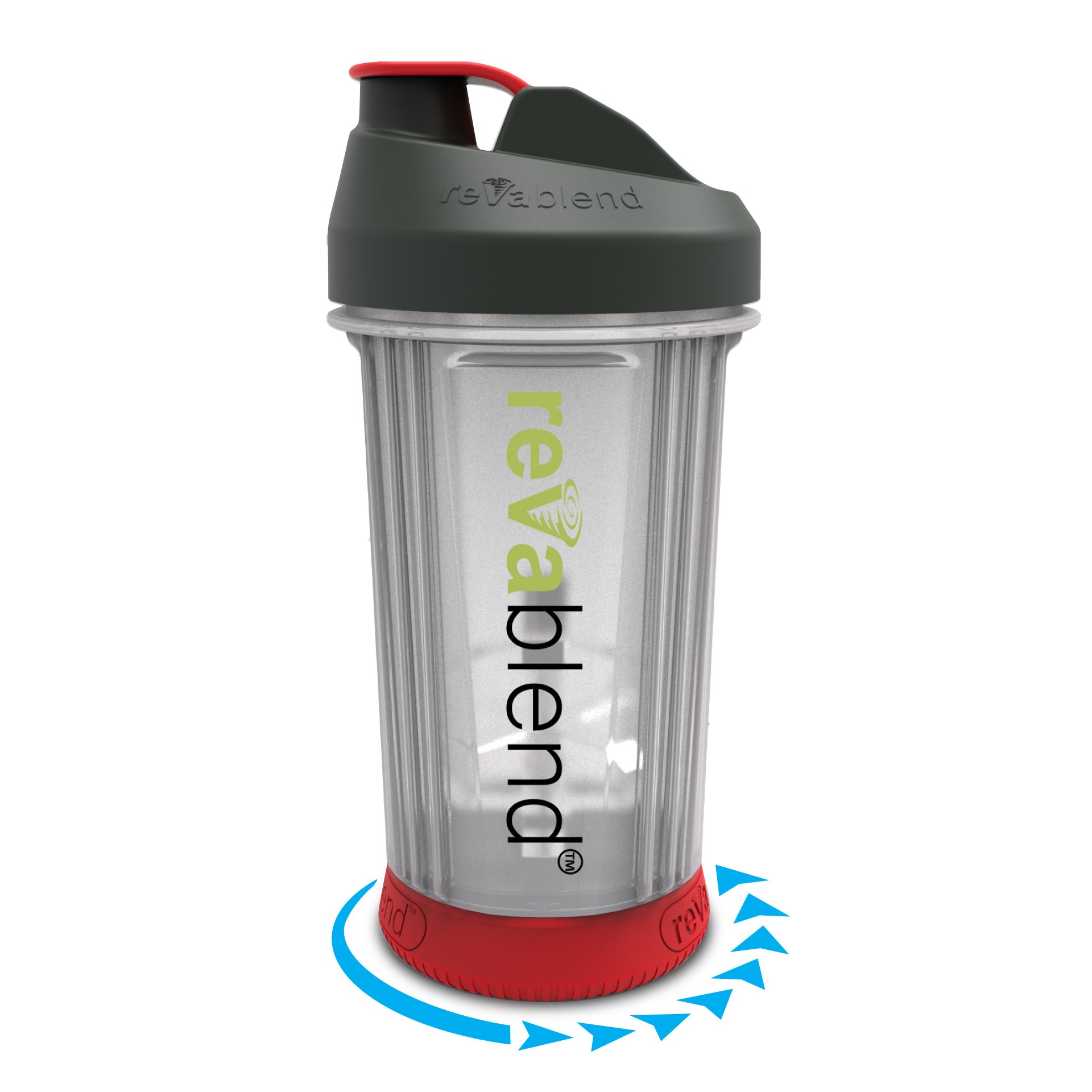 Portable Blender by Revablend | Requires no Battery or Electricity | Ultimate Personal Blending Bottle for Protein Shakes, Smoothies, & Juices | Great for Camping & Picnics | BPA Free | 16 OZ - Red