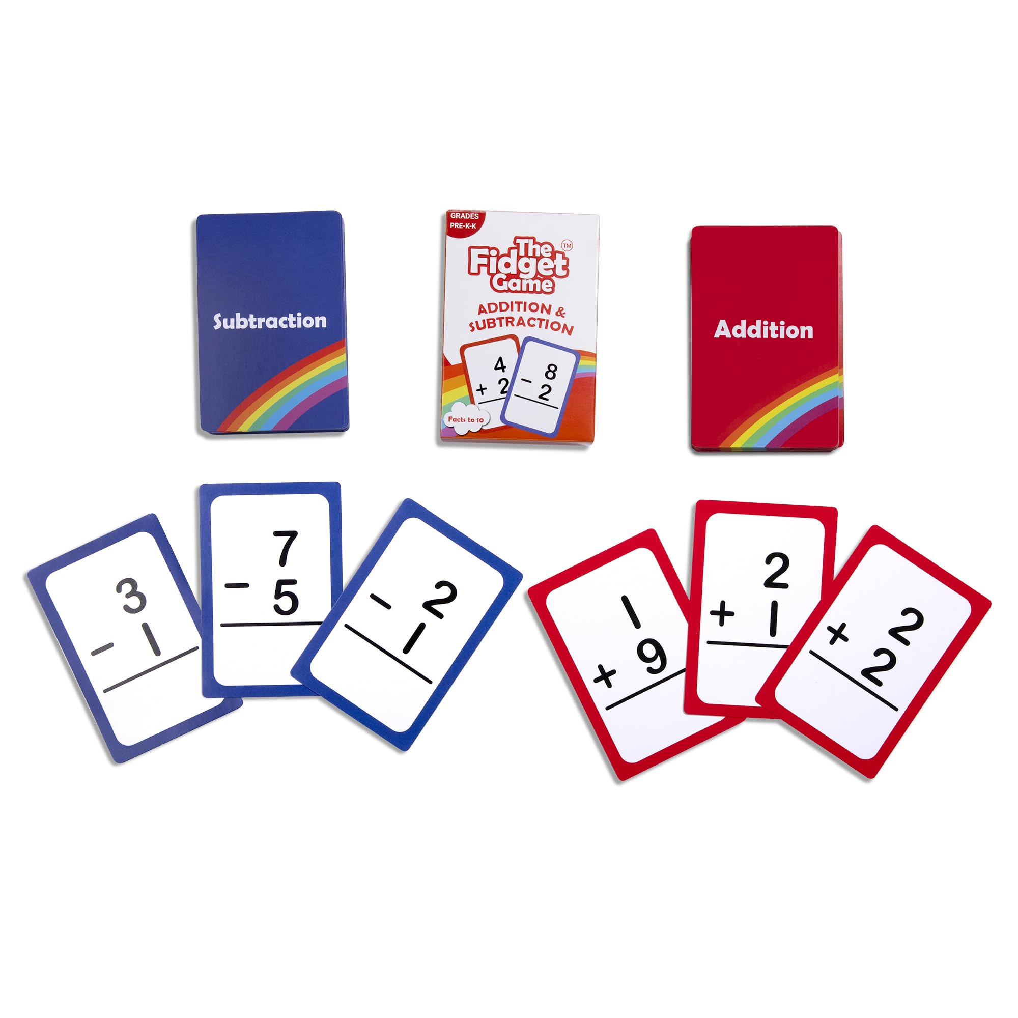 THE FIDGET GAME Addition & Subtraction Flash Cards, Math Games for Children to Practice Identifying Numbers - Educational Learning Toy & Interactive Tools for Ages 4+ Years