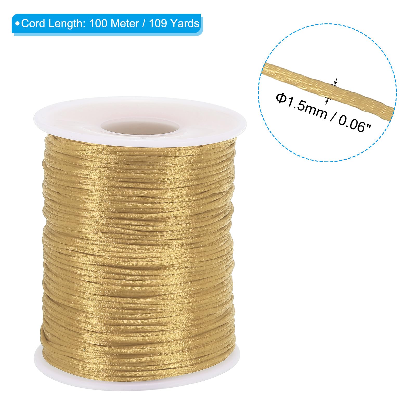 PATIKIL 1.5mm x 109 Yard Nylon Satin Cord - Image 2