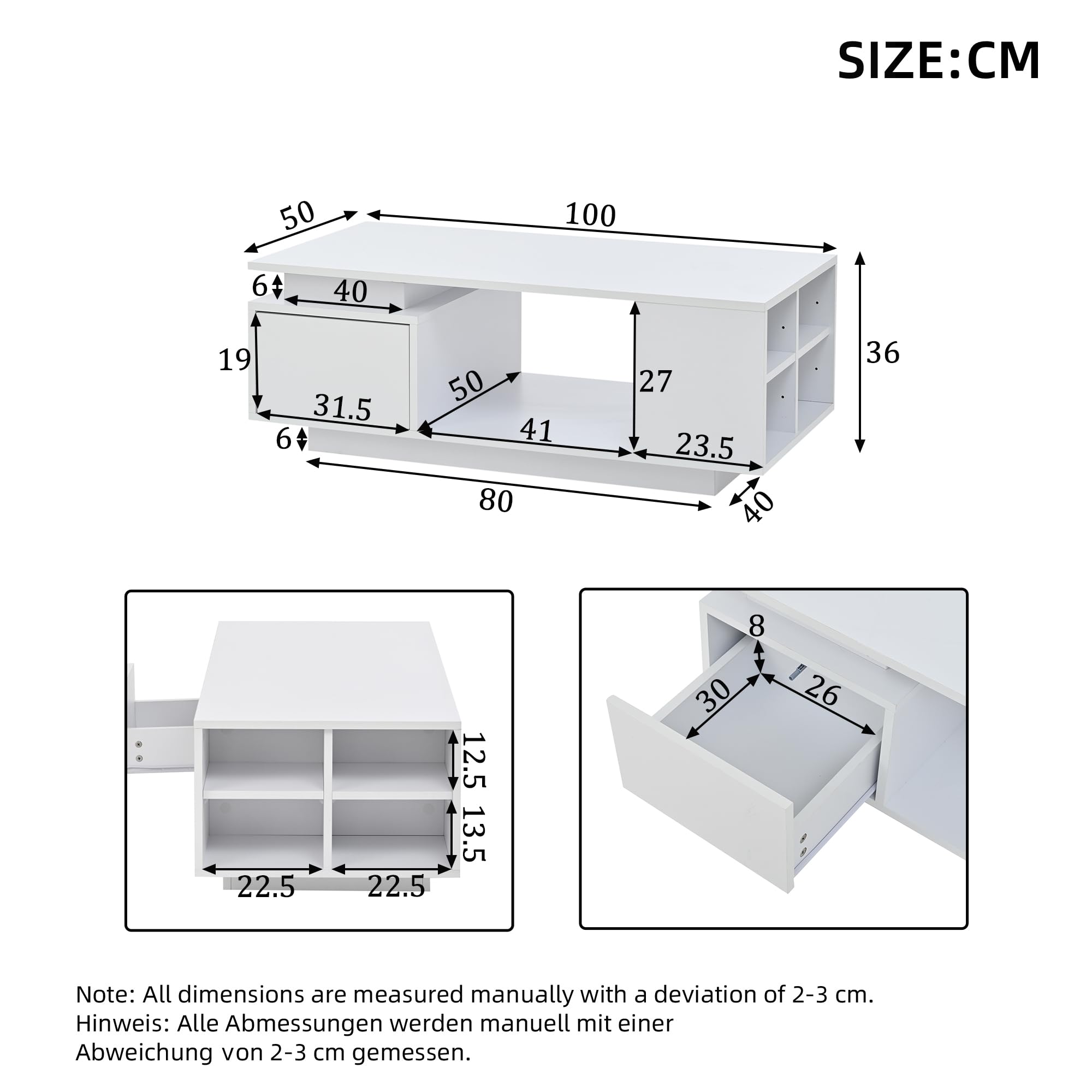 Stolik kawowy 100 x 50 x 36 cm czarny | stół do salonu, stolik