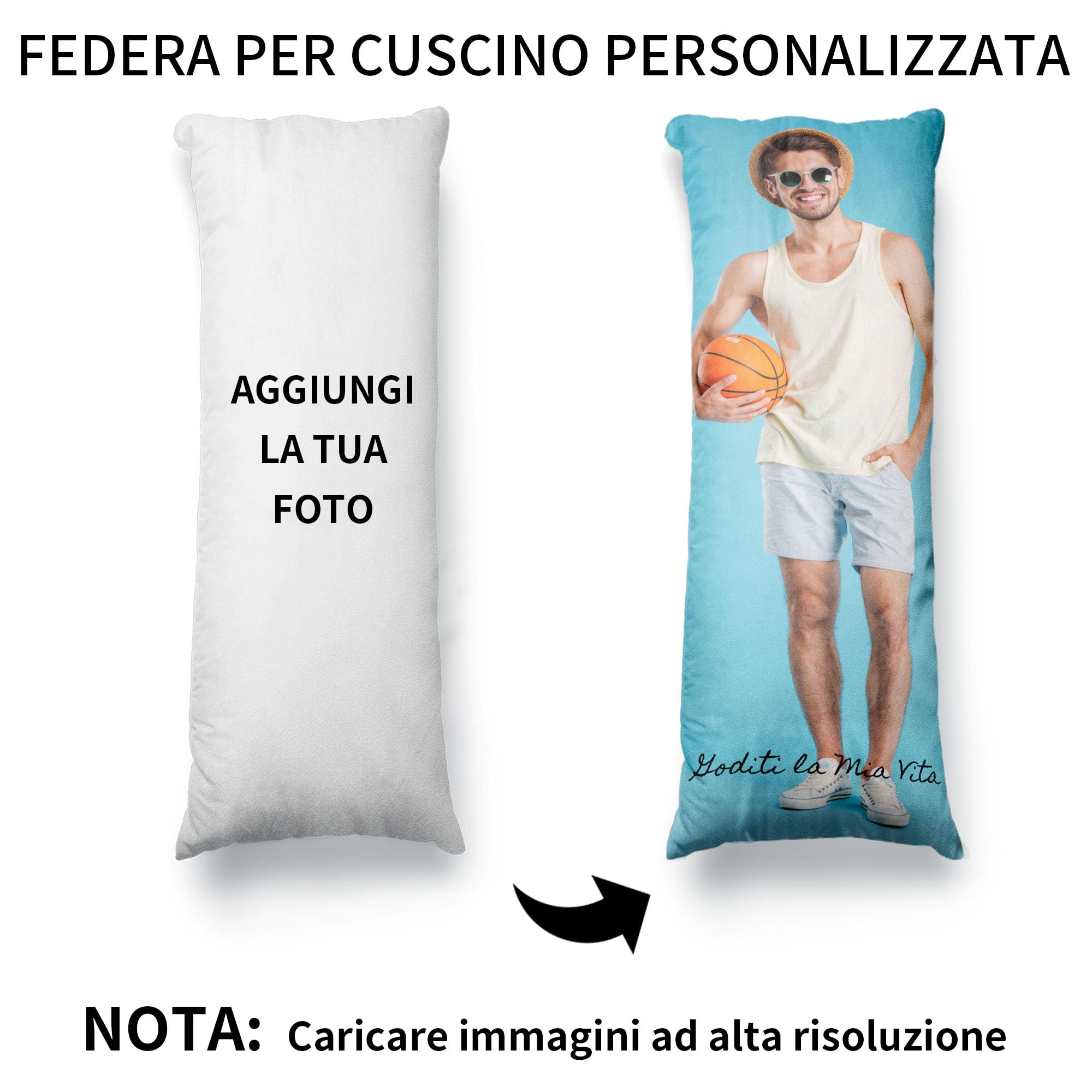 Cuscino Personalizzato Con Foto E Testo - Federa In Velluto 50x50 Cm, Stampa Fronte/Retro, Regalo Unico - Foto 7