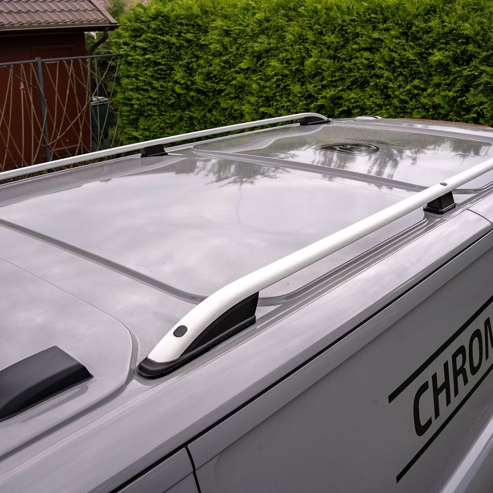CHROMEMASTER | Barras Portaequipajes, Rieles de Techo Compatible con Caddy L1 | SWB Corto 2020+; Se Utilizan para el Montaje de Portaequipajes de Techo, Cajas de Techo o Portabicicletas; Aluminio