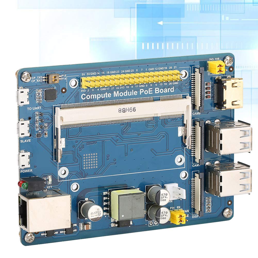 Aramox Scheda di Espansione per Modulo di Espansione PCB con POE 4 Porte USB 2 Porte per Telecamera CSI UART Ethernet DSI per Sviluppatori CM3 3Lite 3 e Progetti Embedded (Scheda di del