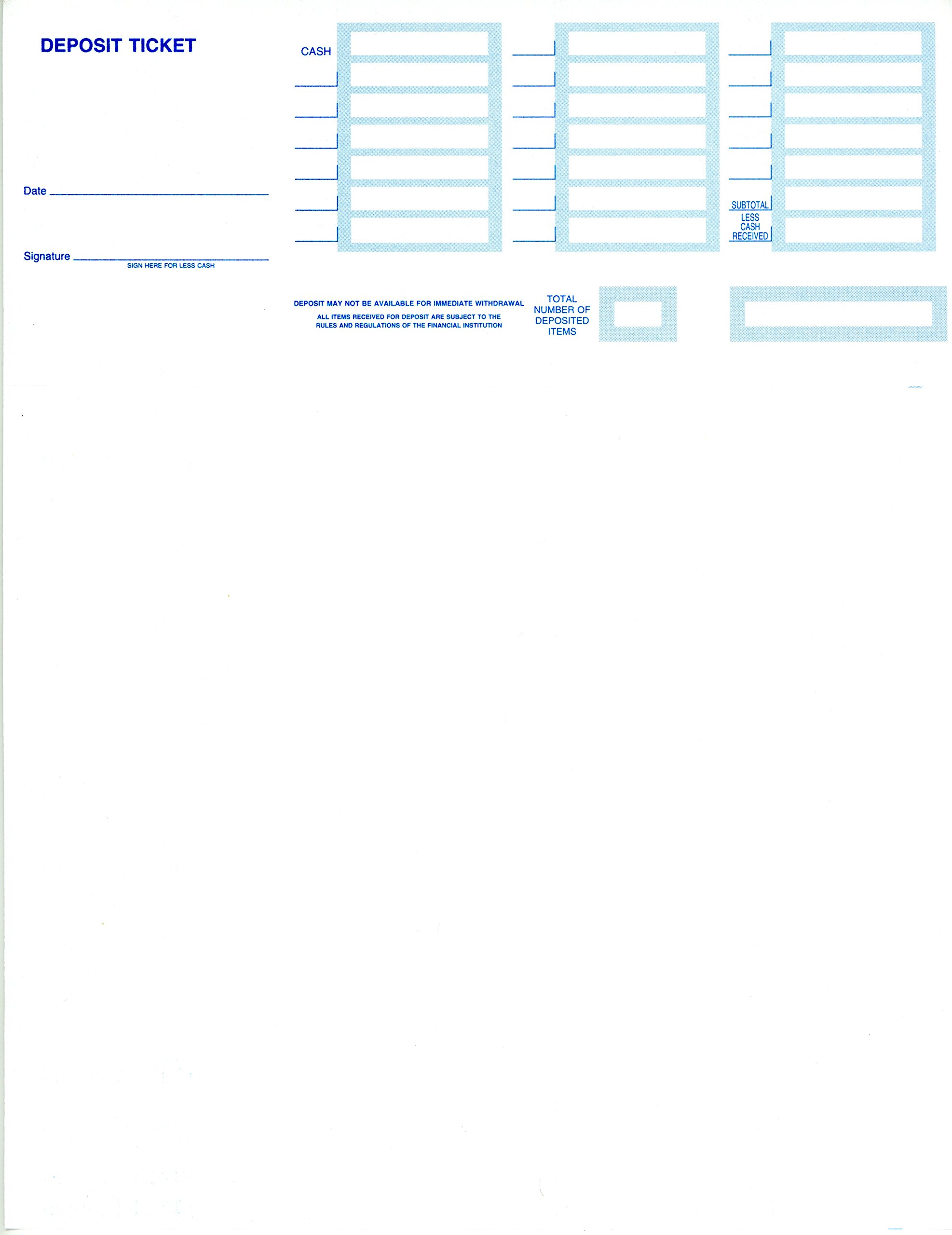 Amazon.com : Laser Deposit Slips Compatible with QuickBooks 1 or 2 Parts  (100, 1 Part - White Only) : Office Products
