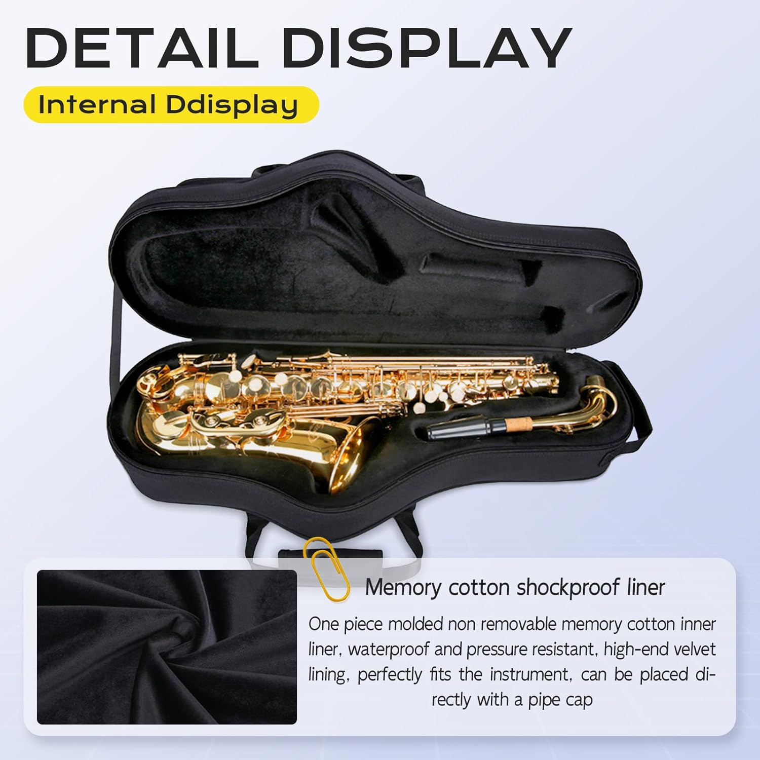 Sax Cases, Lightweight Alto Sax Case for Eb Alto Saxophone; (IF-ALTOSAX-SF01)