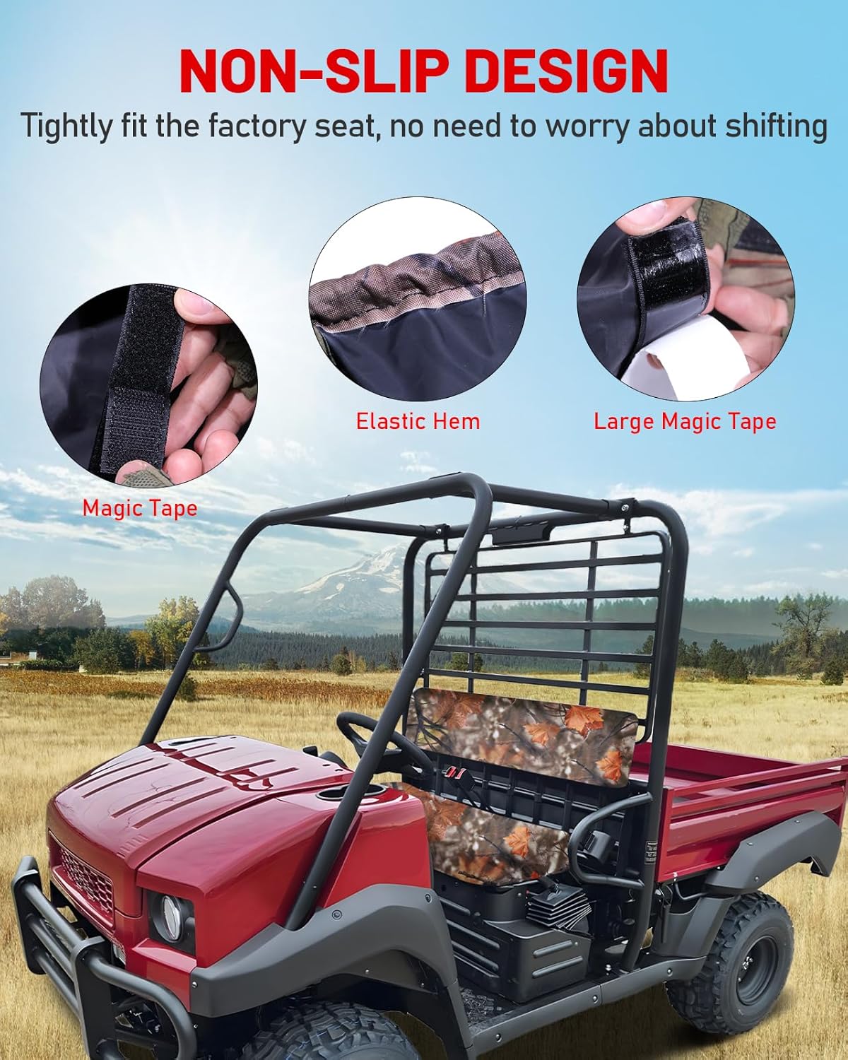 StarknightMT Mule 4010 Seat Cover UTV Mule Bench Seat Cover Compatible with Mule 4010 4000 3000 3010 2001 2023 2025 Maple Camouflage